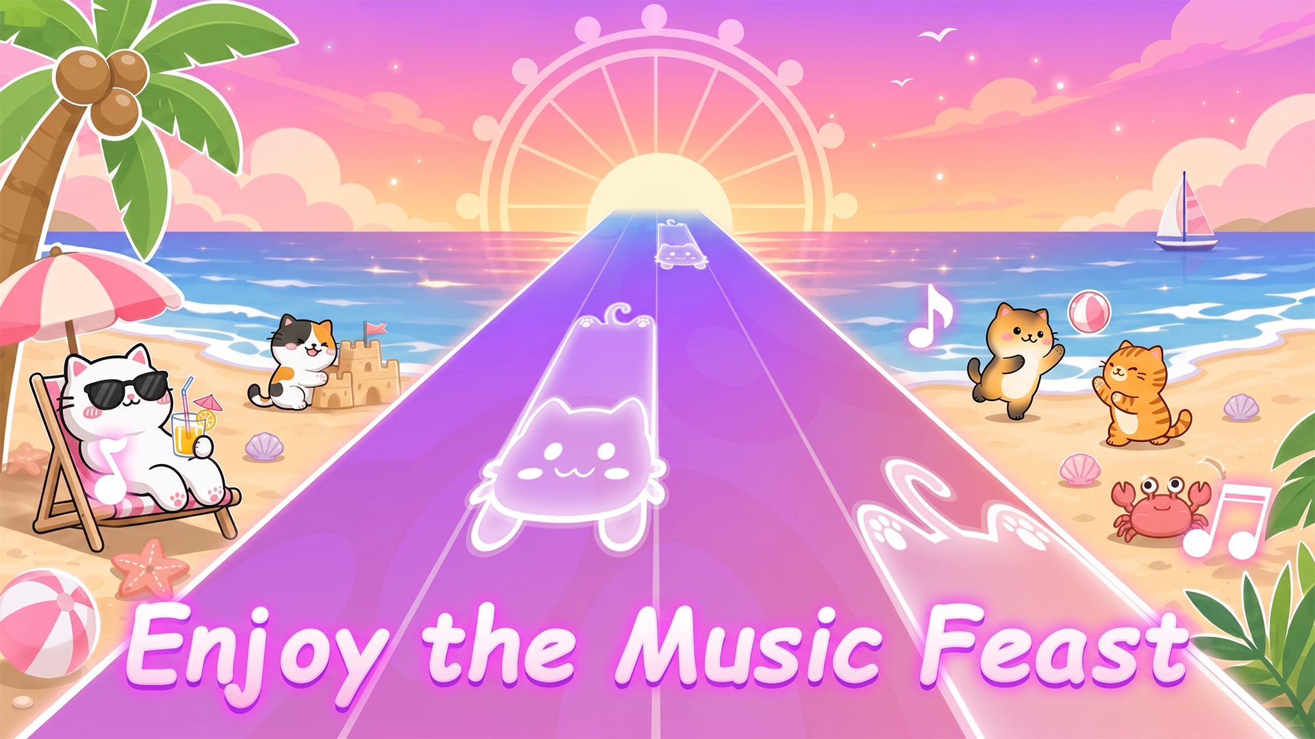 اسکرین شات 6 بازی Dreameow Tiles: Rhythm Cat