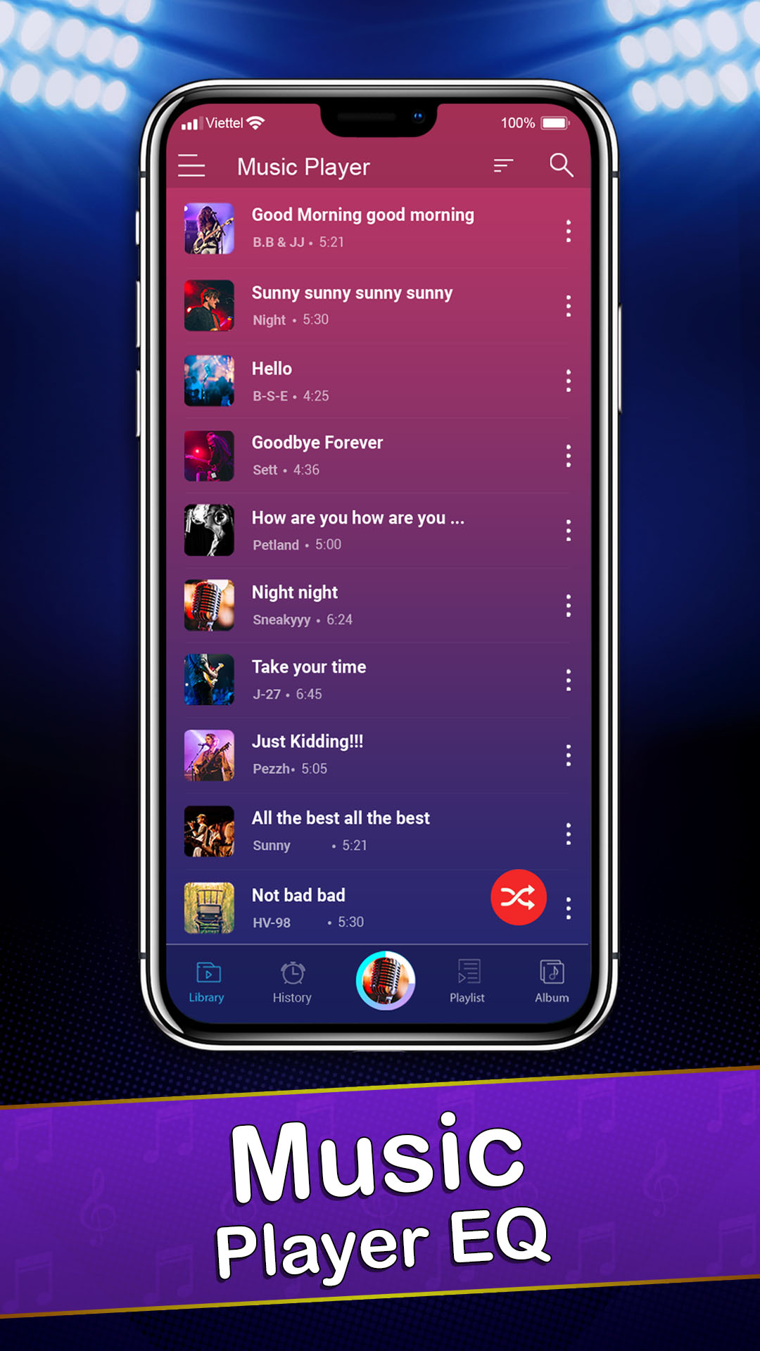 اسکرین شات 6 برنامه Music Player 2026: Deep Bass