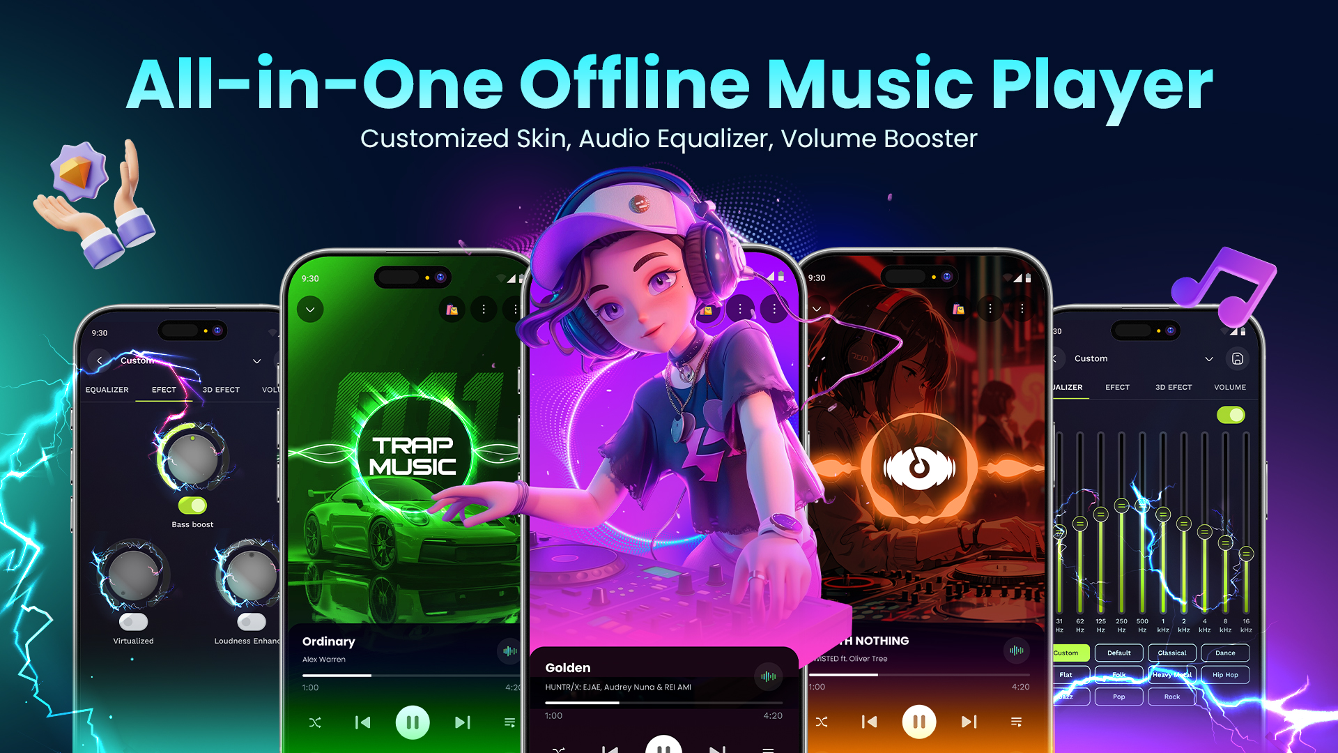 اسکرین شات 1 برنامه Offline Music Player - MP3 App