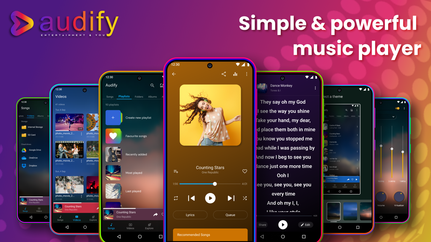 اسکرین شات 1 برنامه Music Player - Audify Player