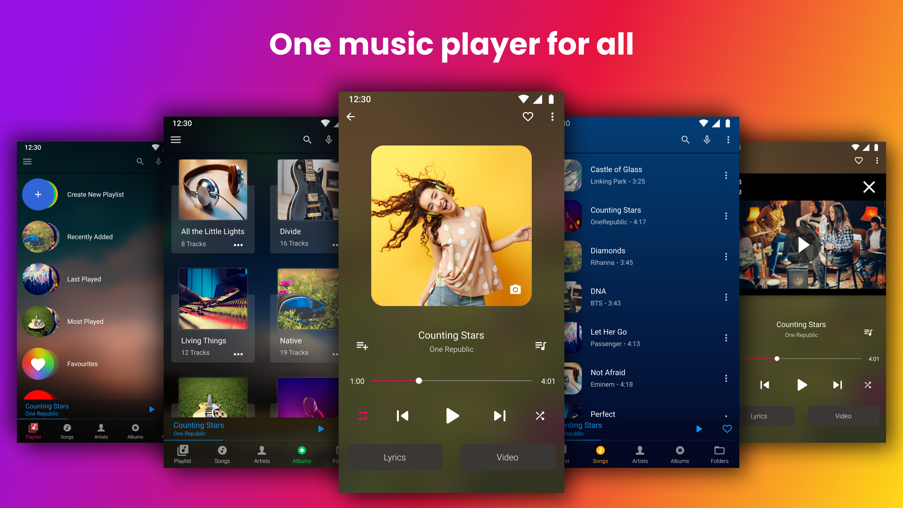 اسکرین شات 1 برنامه Music Player - Audify Player