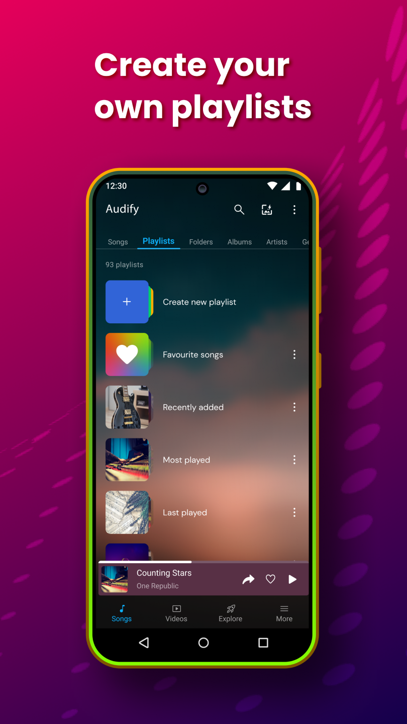 اسکرین شات 3 برنامه Music Player - Audify Player