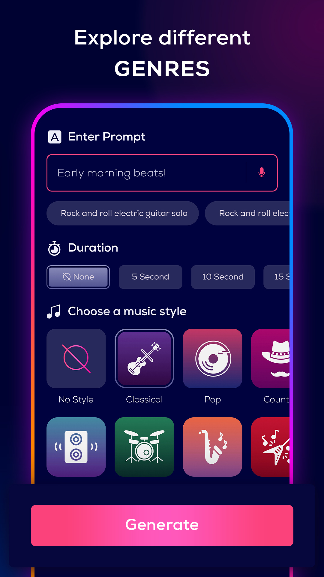 اسکرین شات 3 برنامه MusyCraft: AI Music Generator