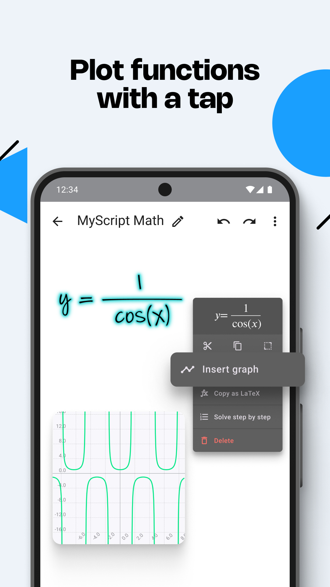اسکرین شات 6 برنامه MyScript Math: Solve & Plot