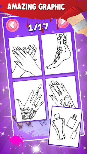 اسکرین شات 4 برنامه Fashion Nail Coloring Pages For Girls