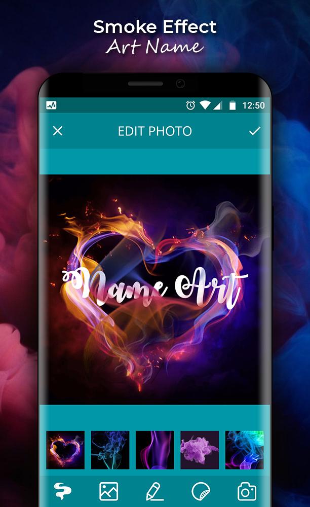 اسکرین شات 1 برنامه Smoke Name Art - Smoke Effect