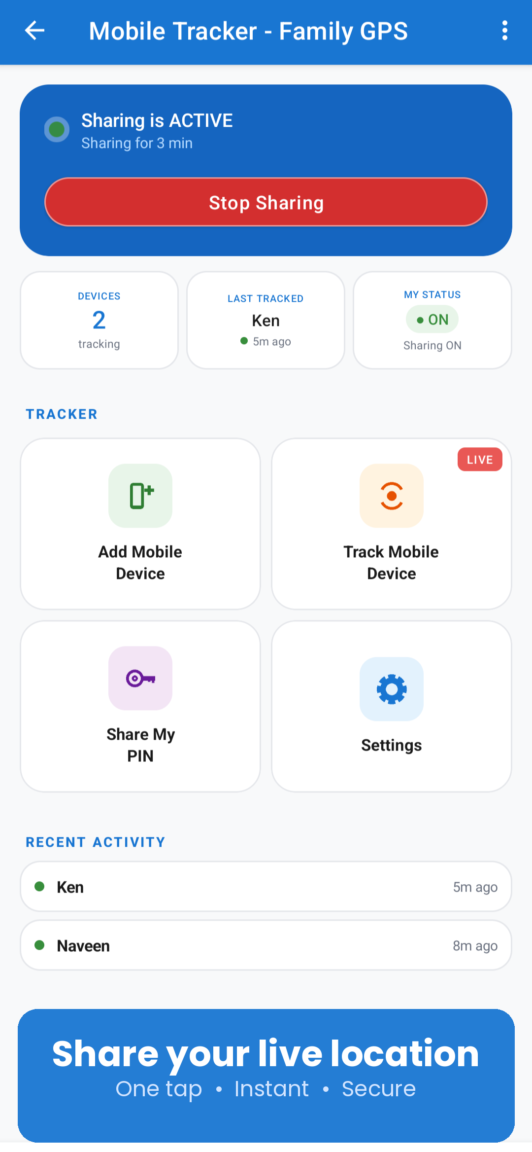 اسکرین شات 2 برنامه Mobile Tracker - Family GPS