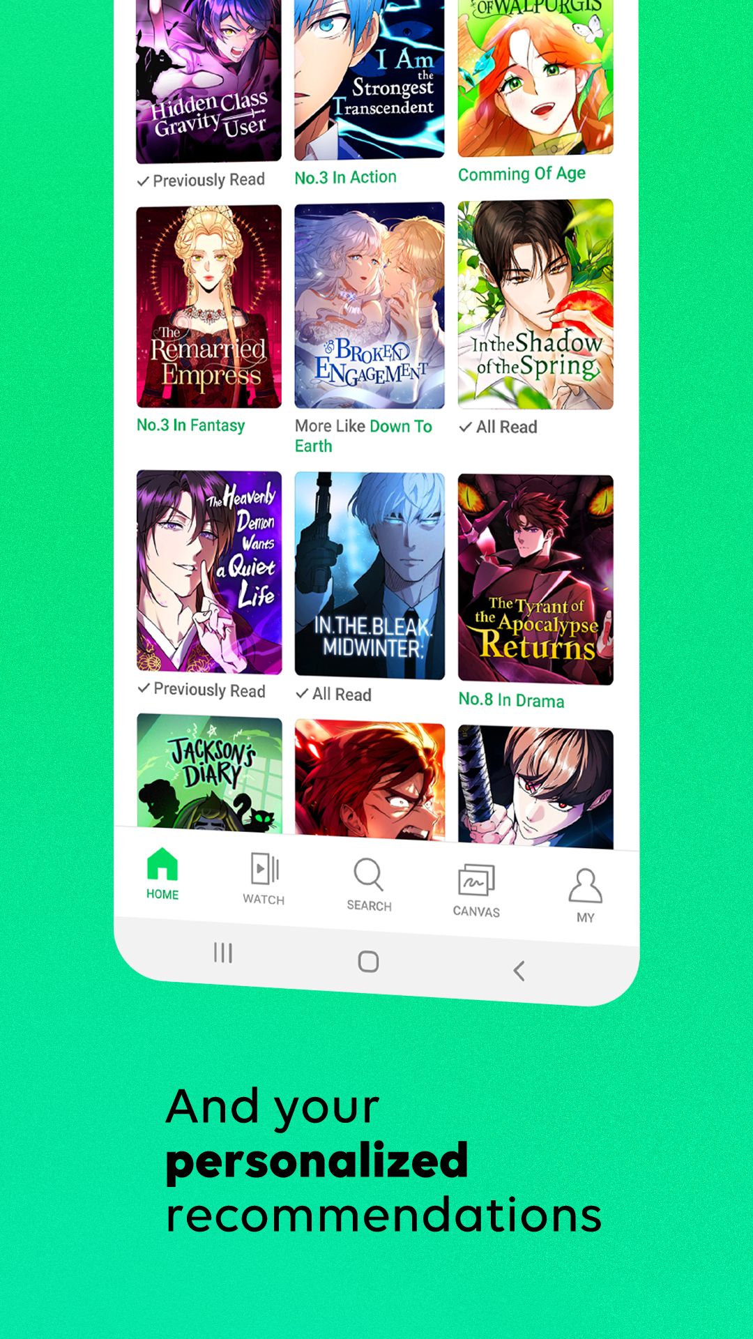 اسکرین شات 6 برنامه WEBTOON: Manga, Comics, Manhwa