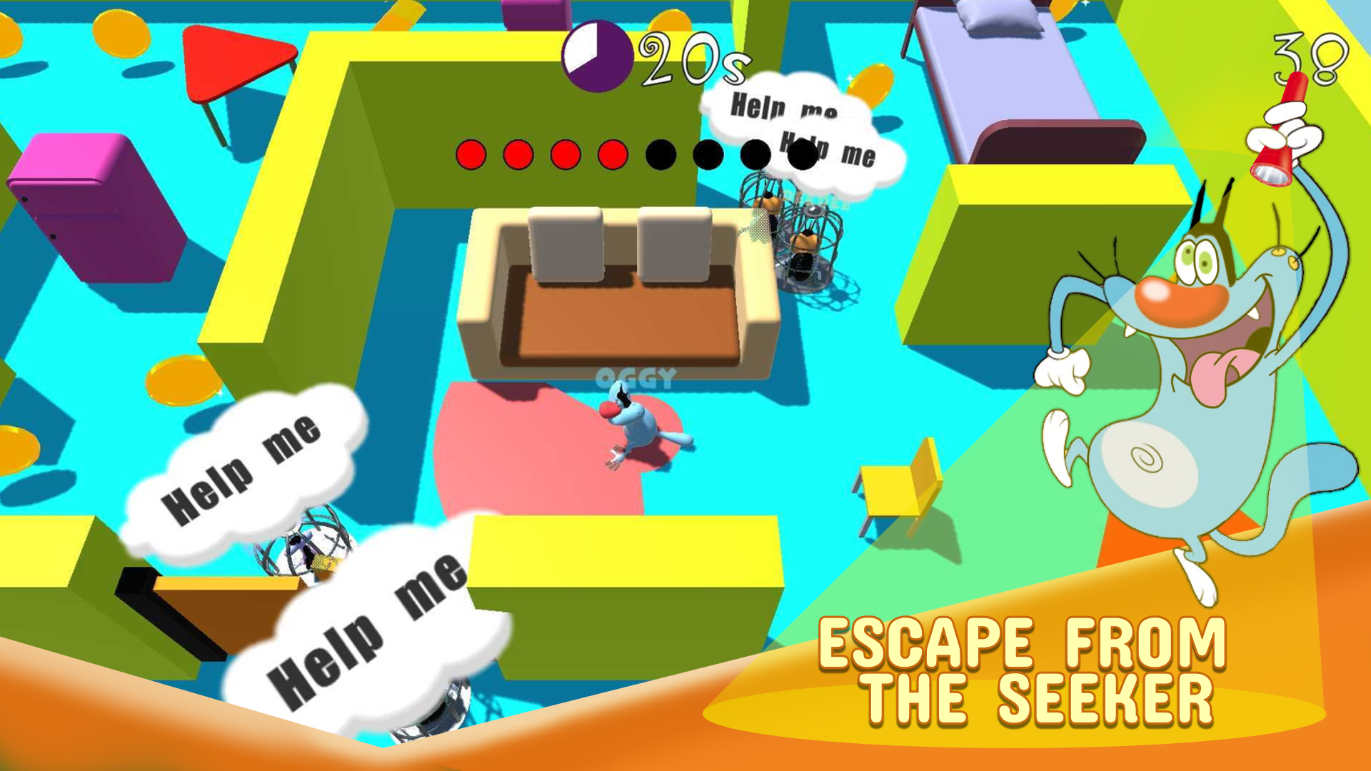 اسکرین شات 2 بازی Oggy’s Hide n Seek Challenge