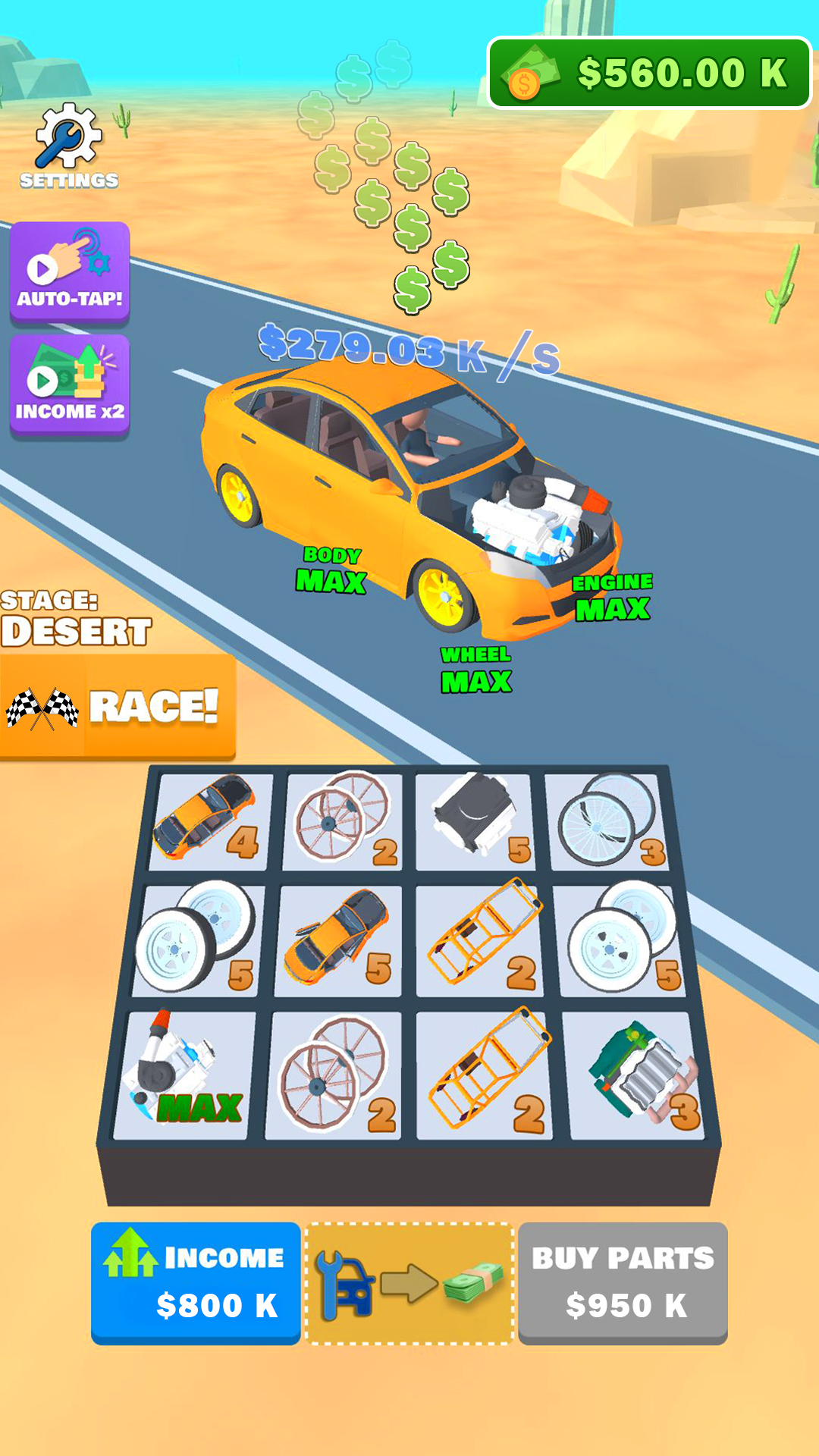 اسکرین شات 4 بازی Merge Race - Idle Car games