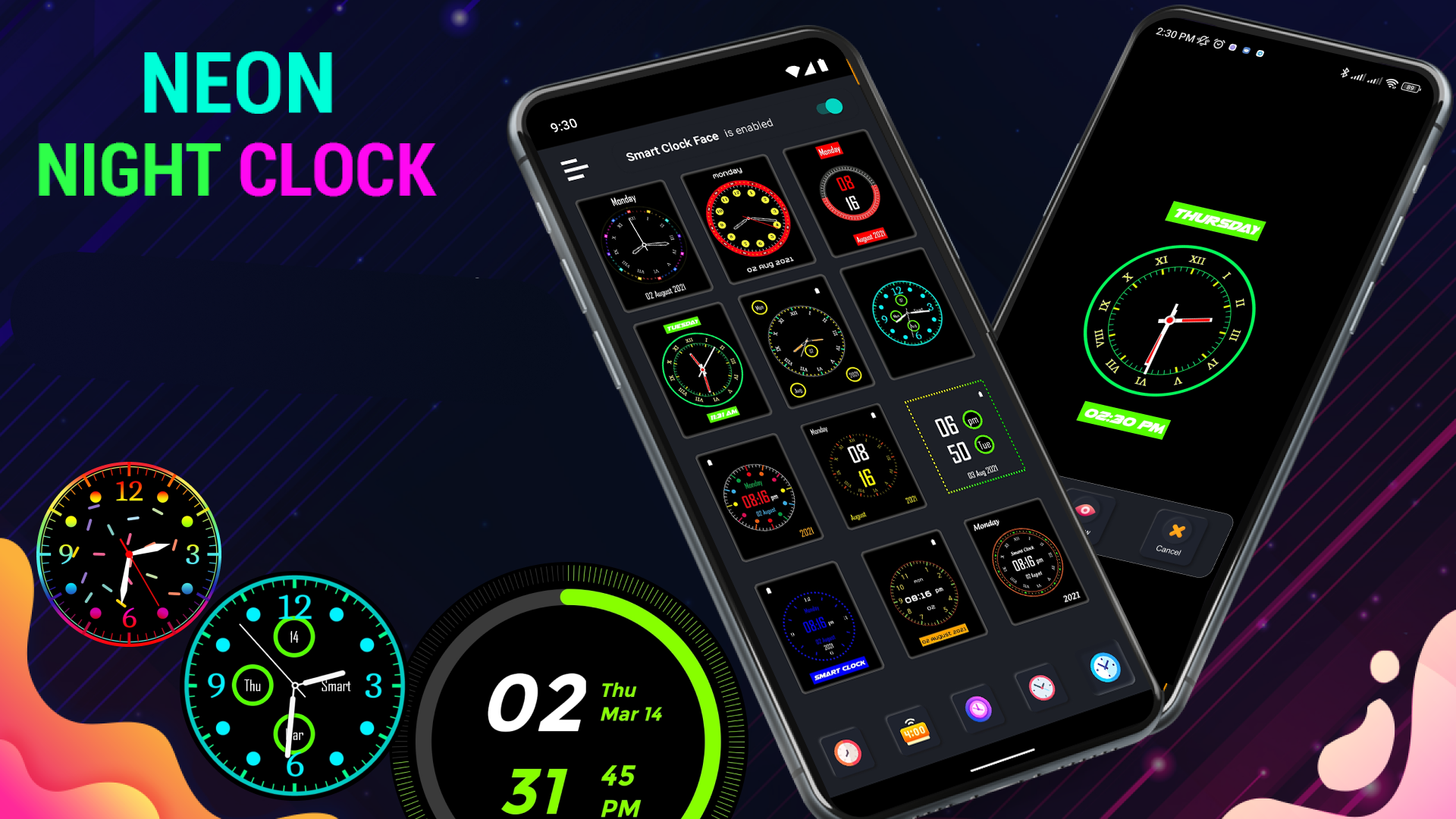 اسکرین شات 6 برنامه Neon Digital Clock