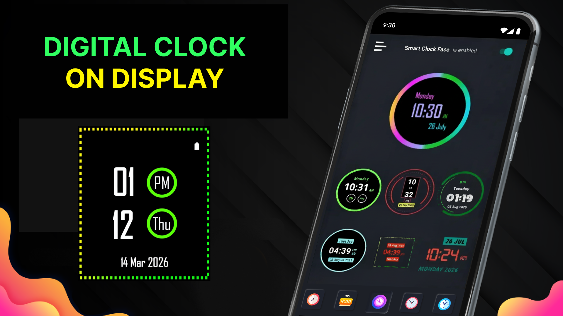اسکرین شات 3 برنامه Neon Digital Clock