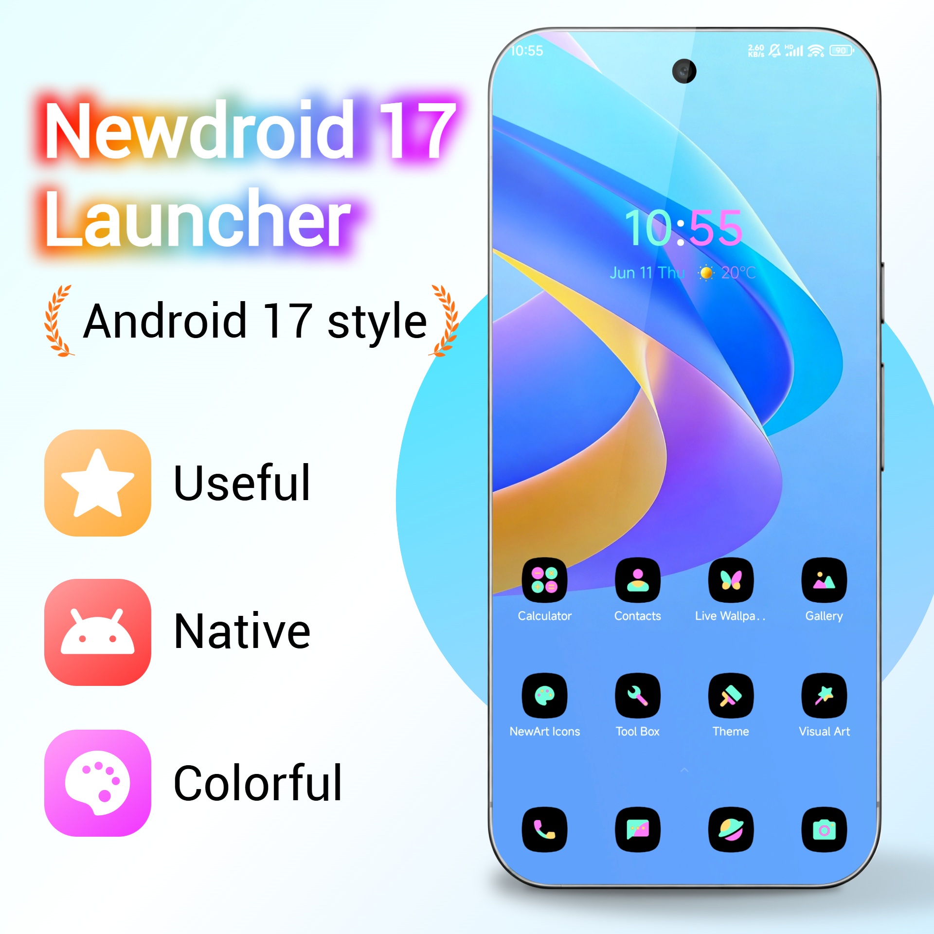 اسکرین شات 1 برنامه NewDroid 17 Launcher