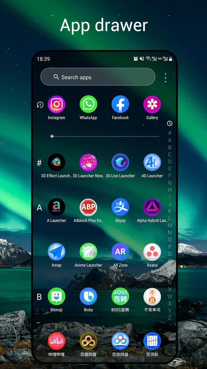 اسکرین شات 4 برنامه Newlook Launcher - Galaxy Star