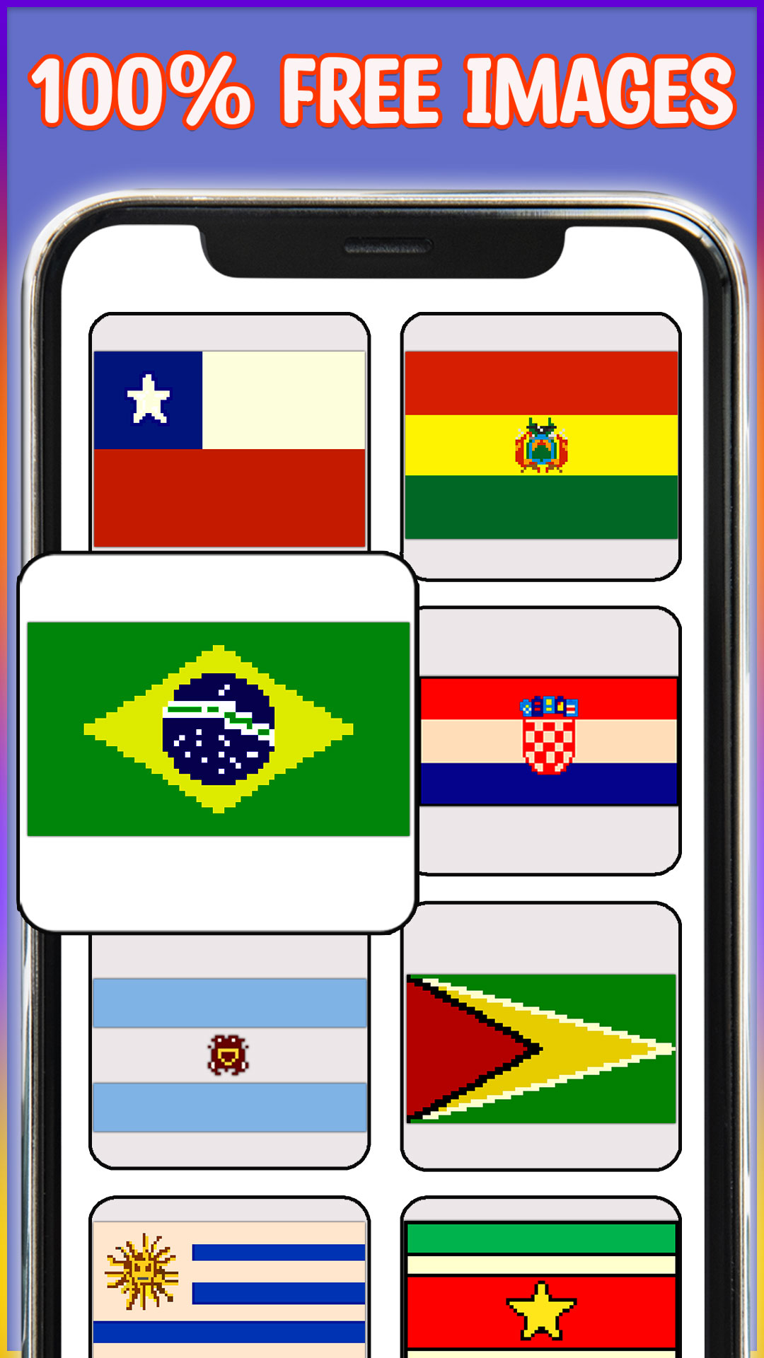 اسکرین شات 1 برنامه Flag Pixel Art Color by Number