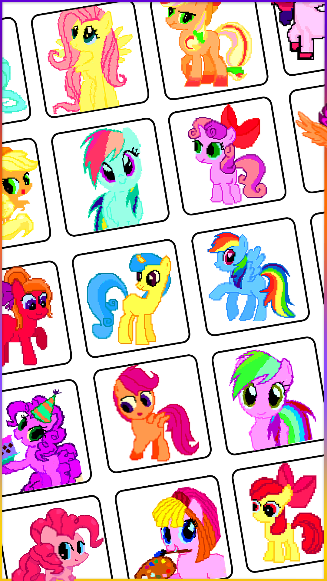 اسکرین شات 7 برنامه Pony Pixel Art Coloring Book