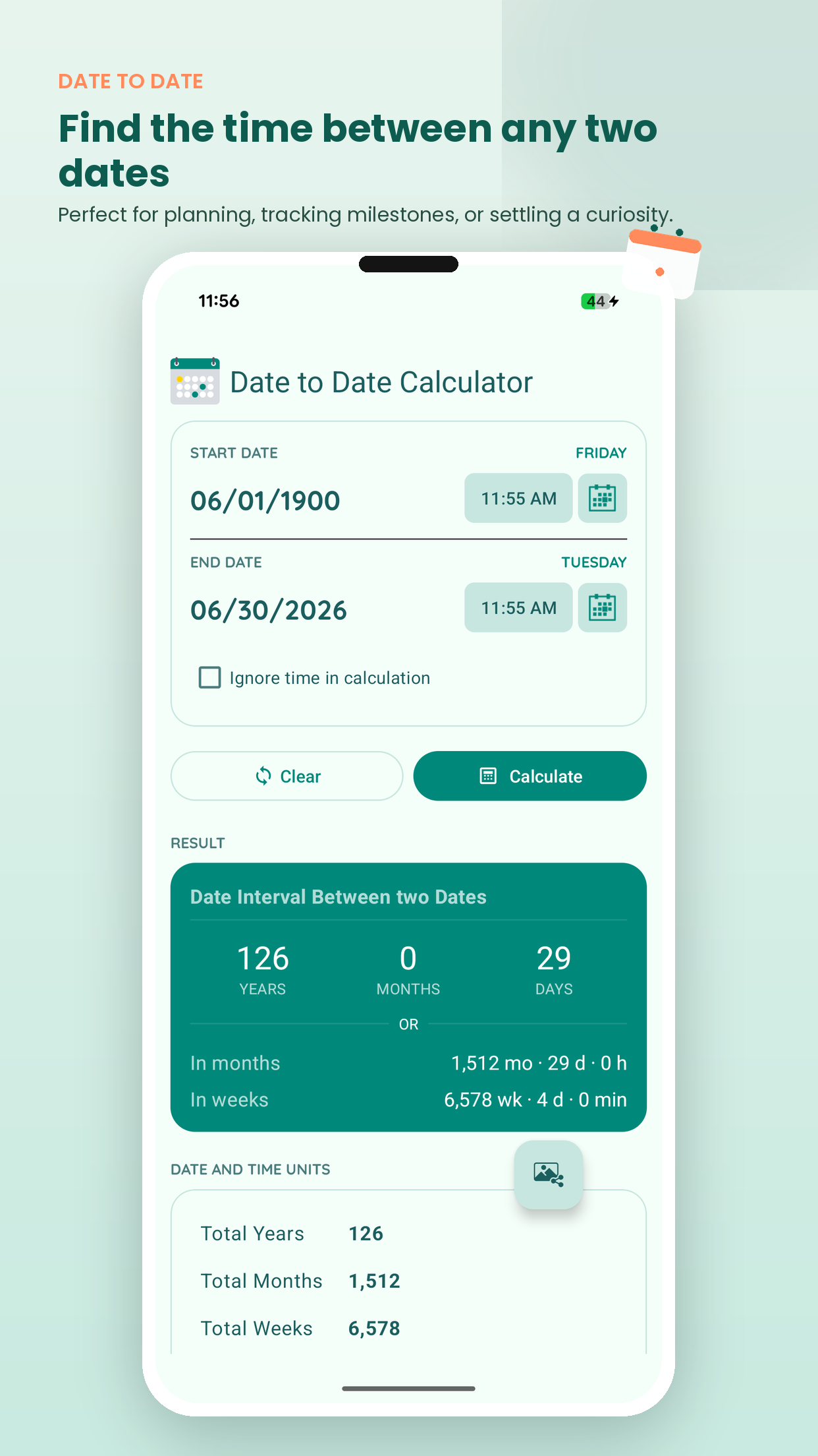 اسکرین شات 4 برنامه Age & Date Calculator, ng-labs