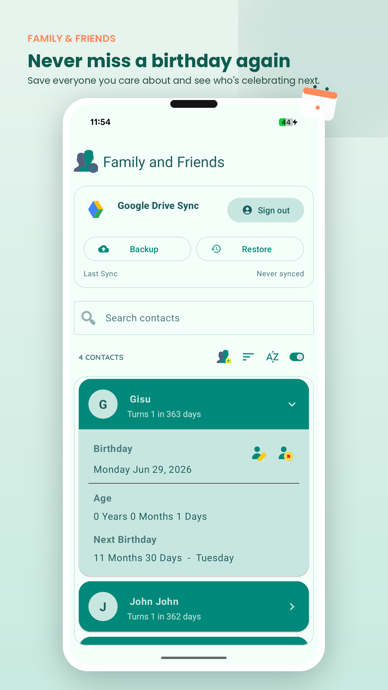 اسکرین شات 3 برنامه Age & Date Calculator, ng-labs