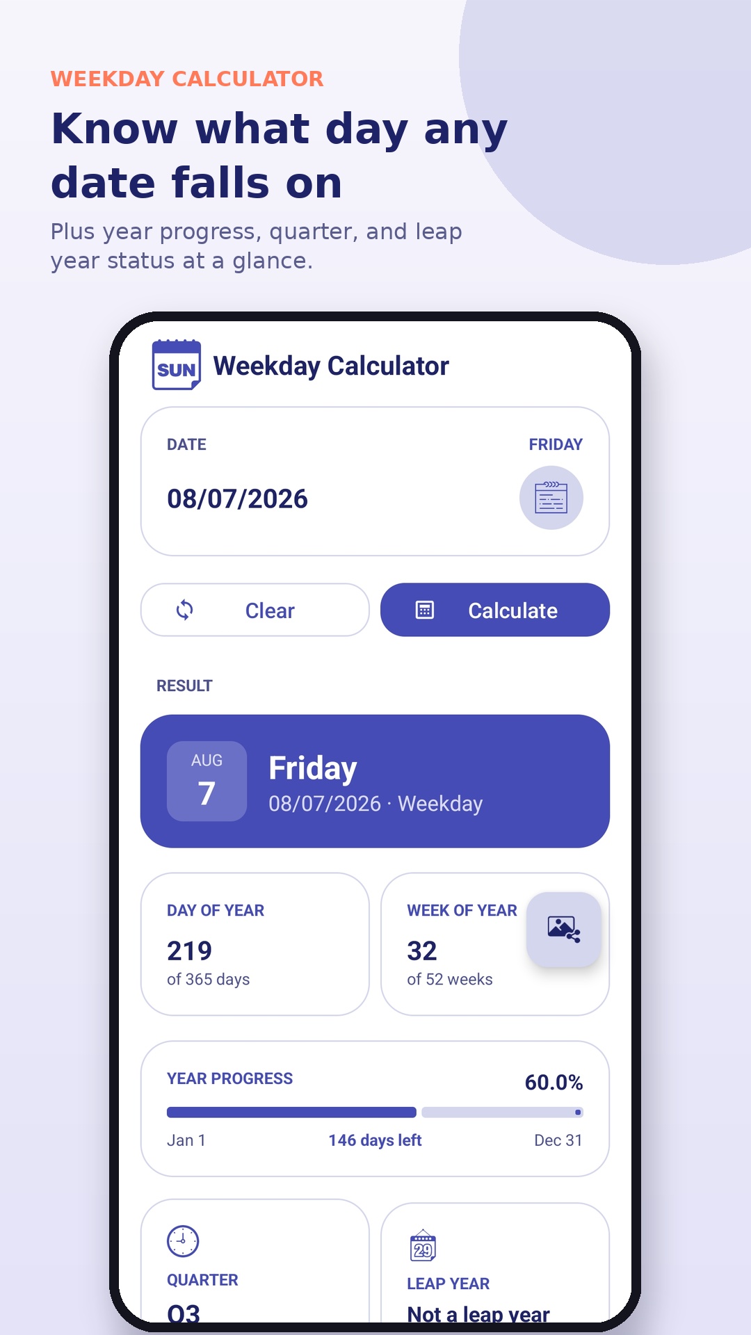 اسکرین شات 6 برنامه Date Calculator