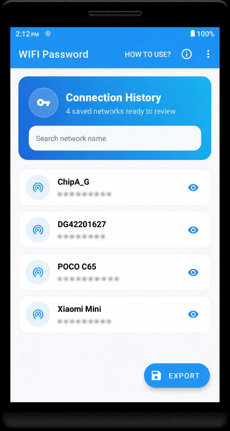 اسکرین شات 5 برنامه Wifi Password Recovery