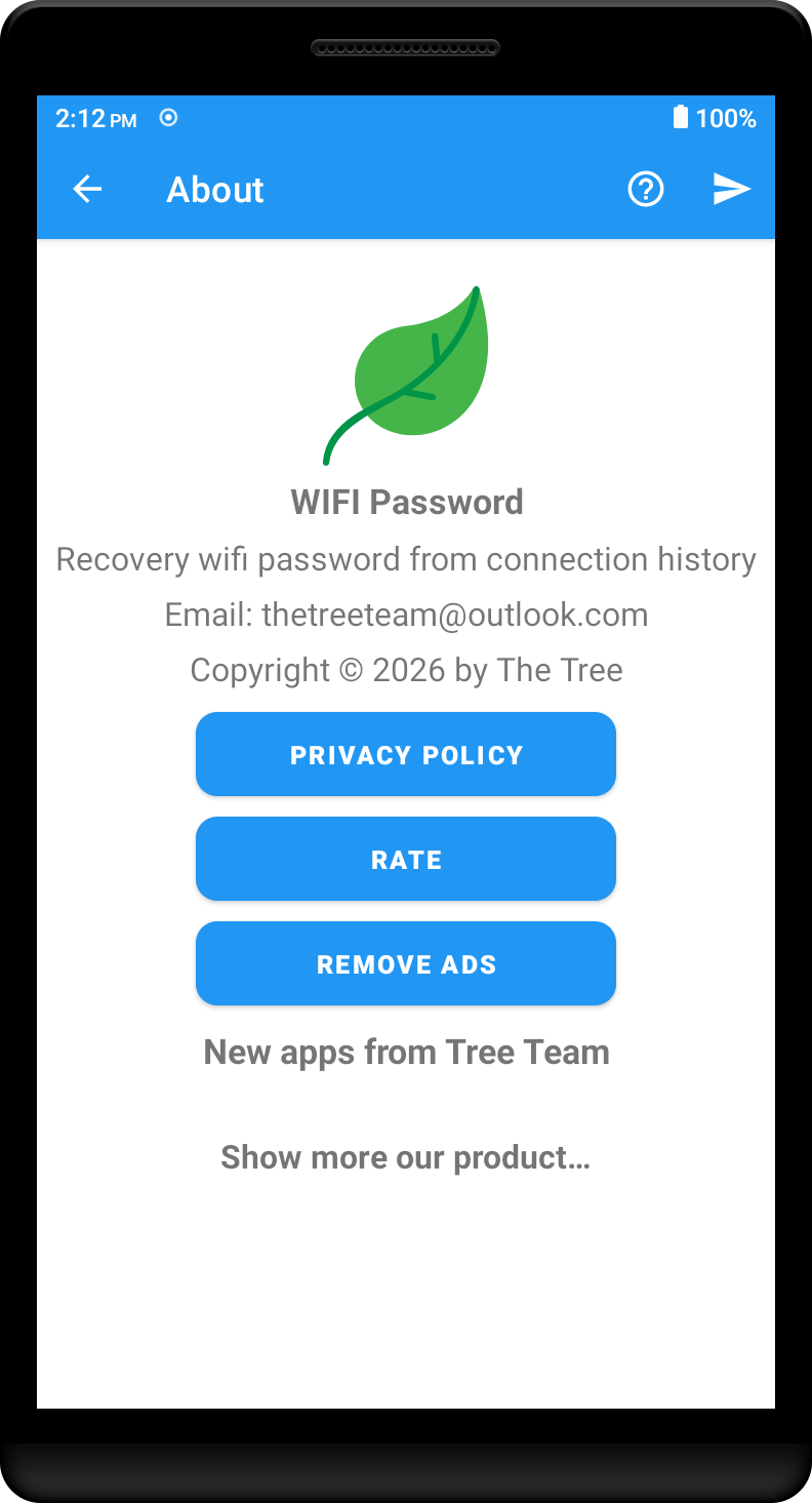اسکرین شات 6 برنامه Wifi Password Recovery