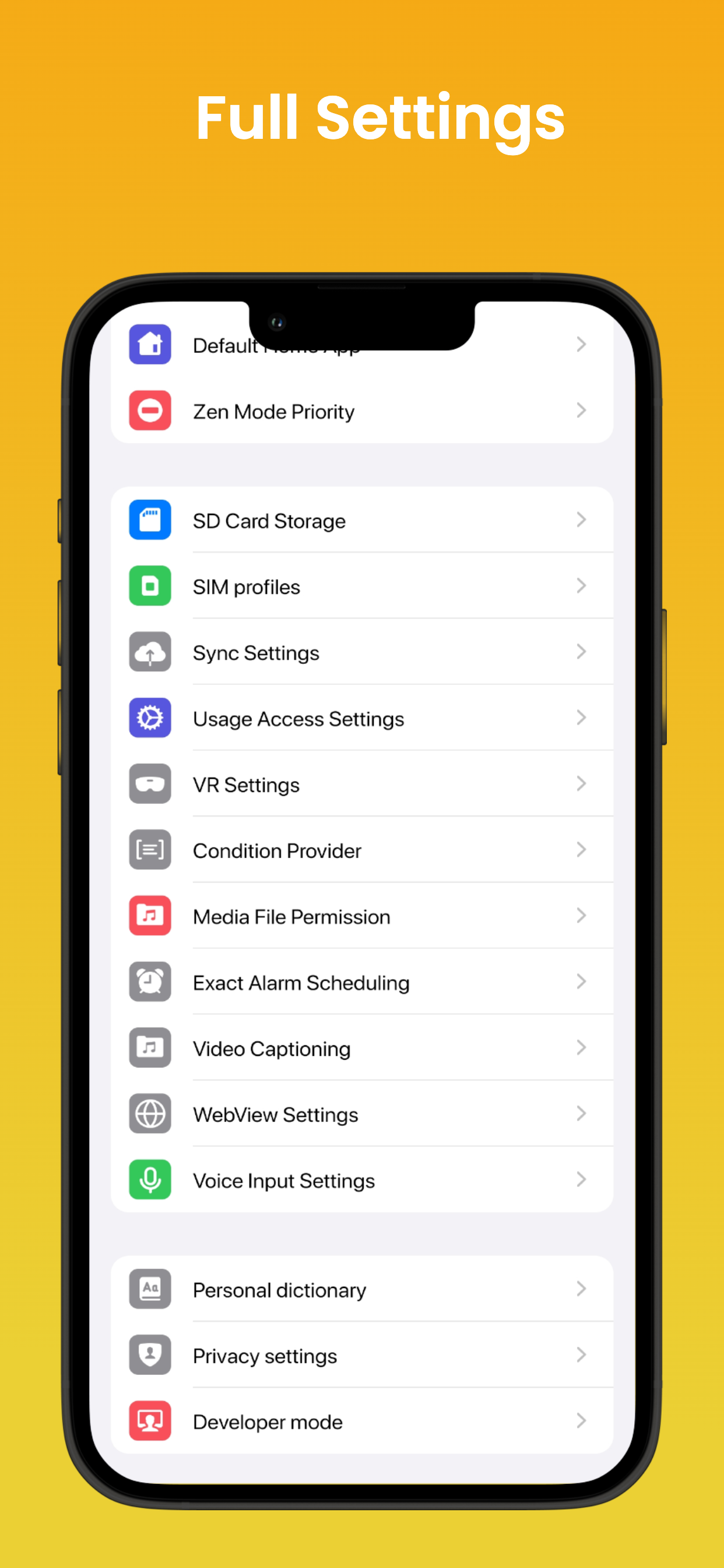 اسکرین شات 3 برنامه Android Quick Settings OS 26