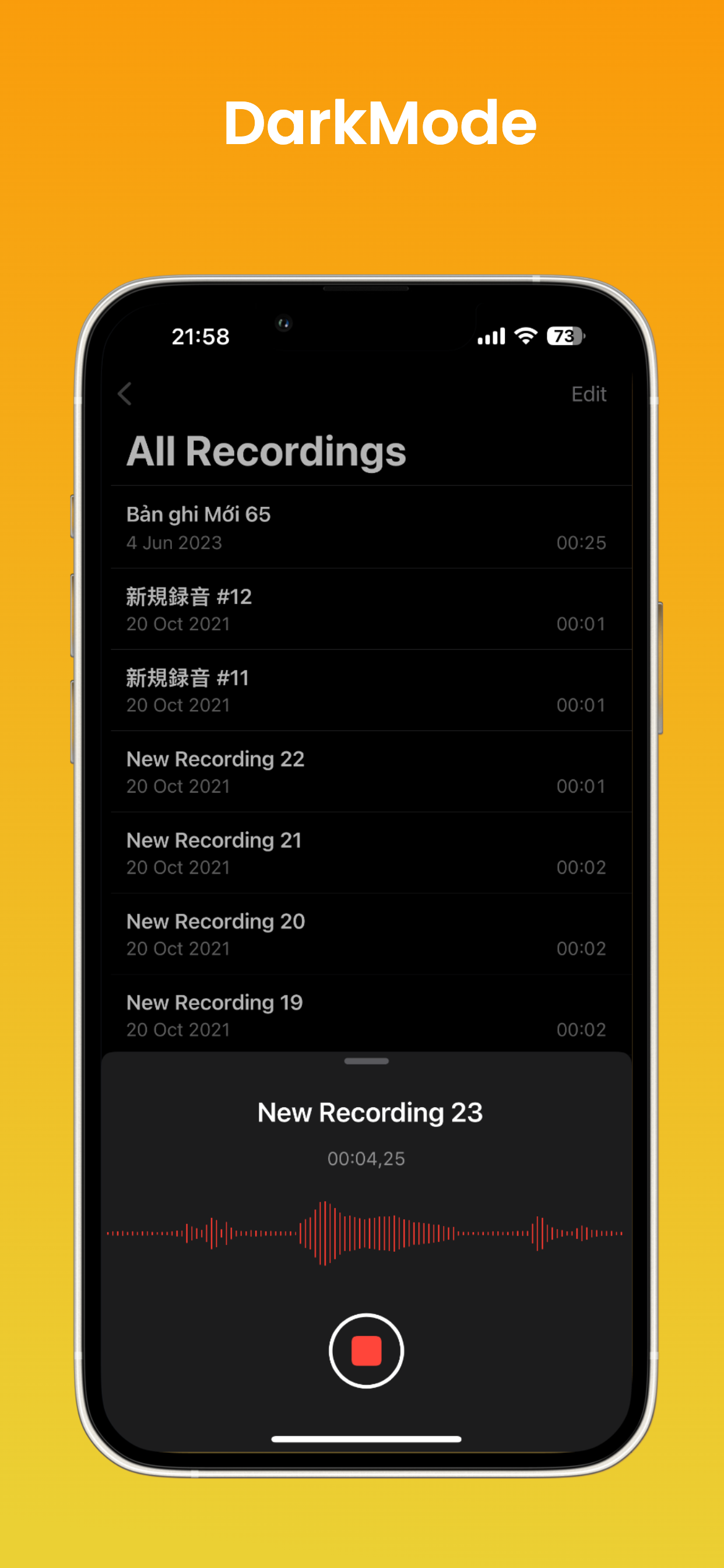 اسکرین شات 2 برنامه iVoice - OS 26 Voice Memos
