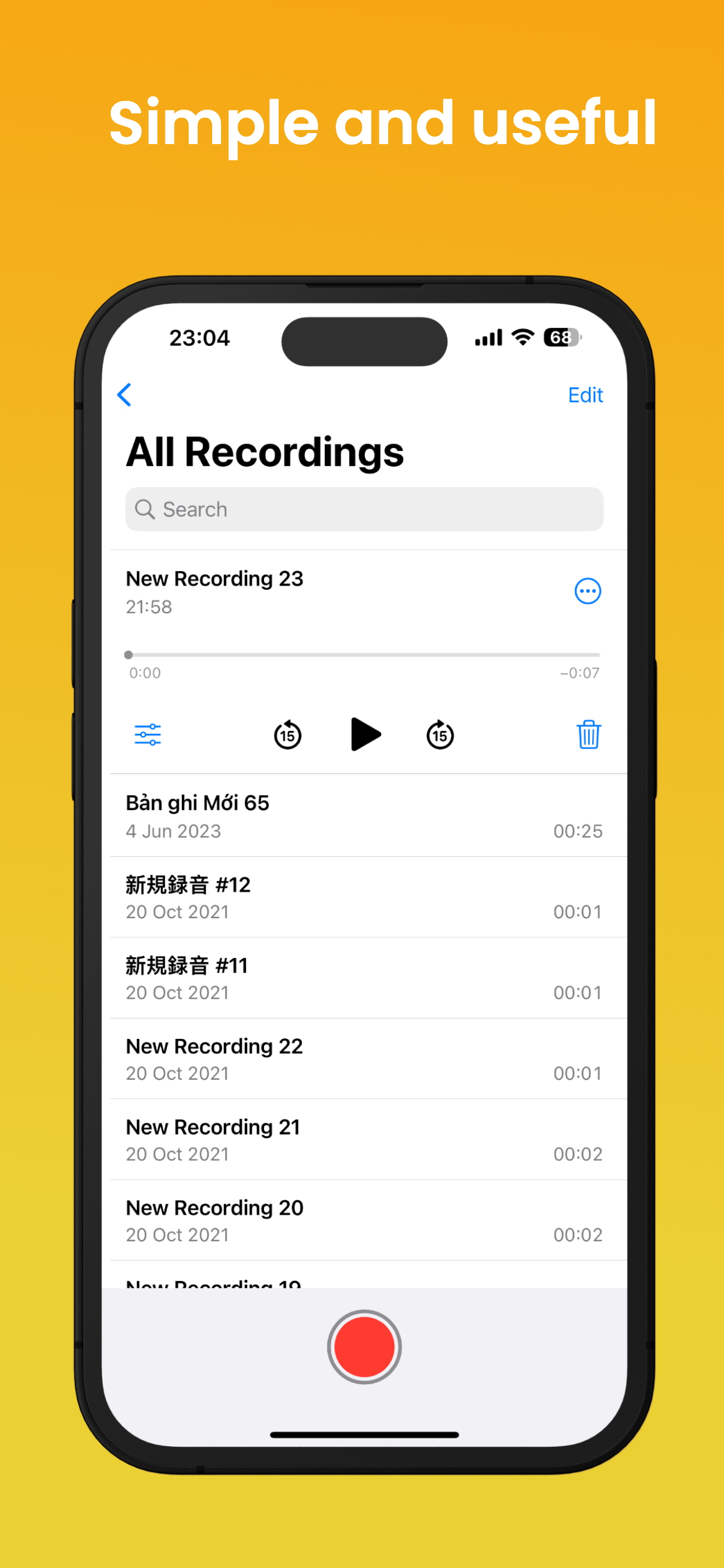 اسکرین شات 4 برنامه iVoice - OS 26 Voice Memos