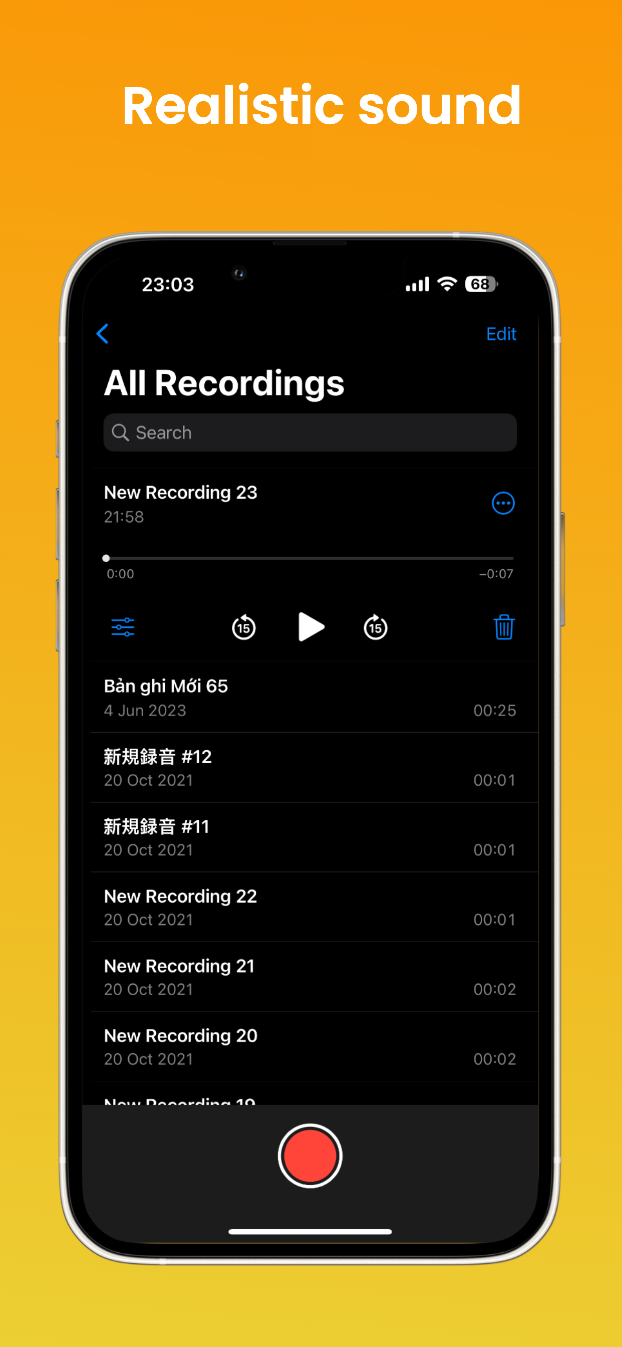 اسکرین شات 1 برنامه iVoice - OS 26 Voice Memos