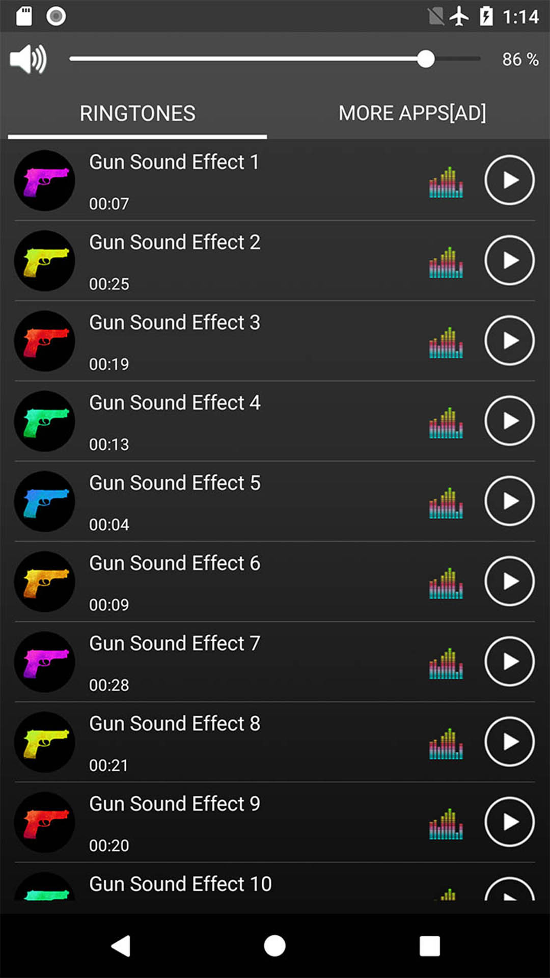 اسکرین شات 2 برنامه Gun Sounds Ringtones