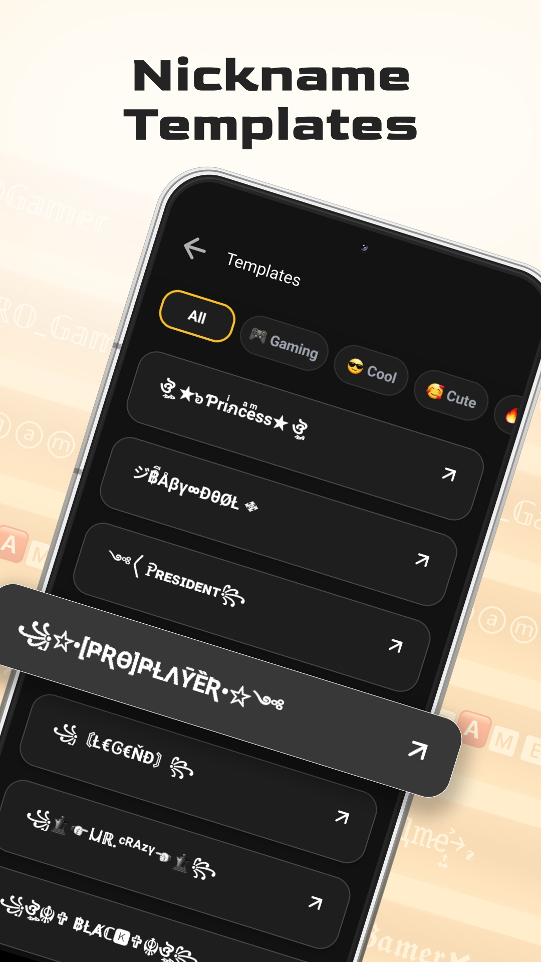 اسکرین شات 3 برنامه Nickname Generator Gamer Name