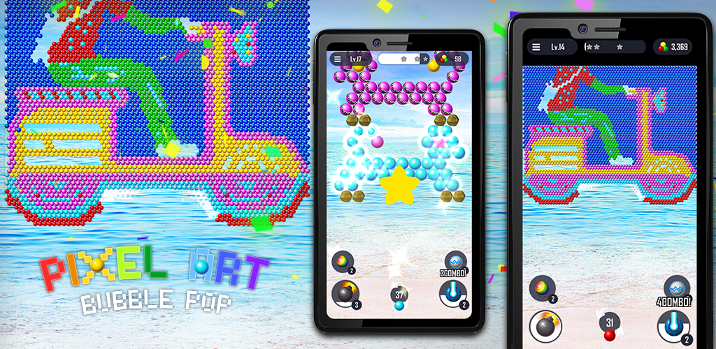 اسکرین شات 1 بازی Bubble Pop - Pixel Art Blast