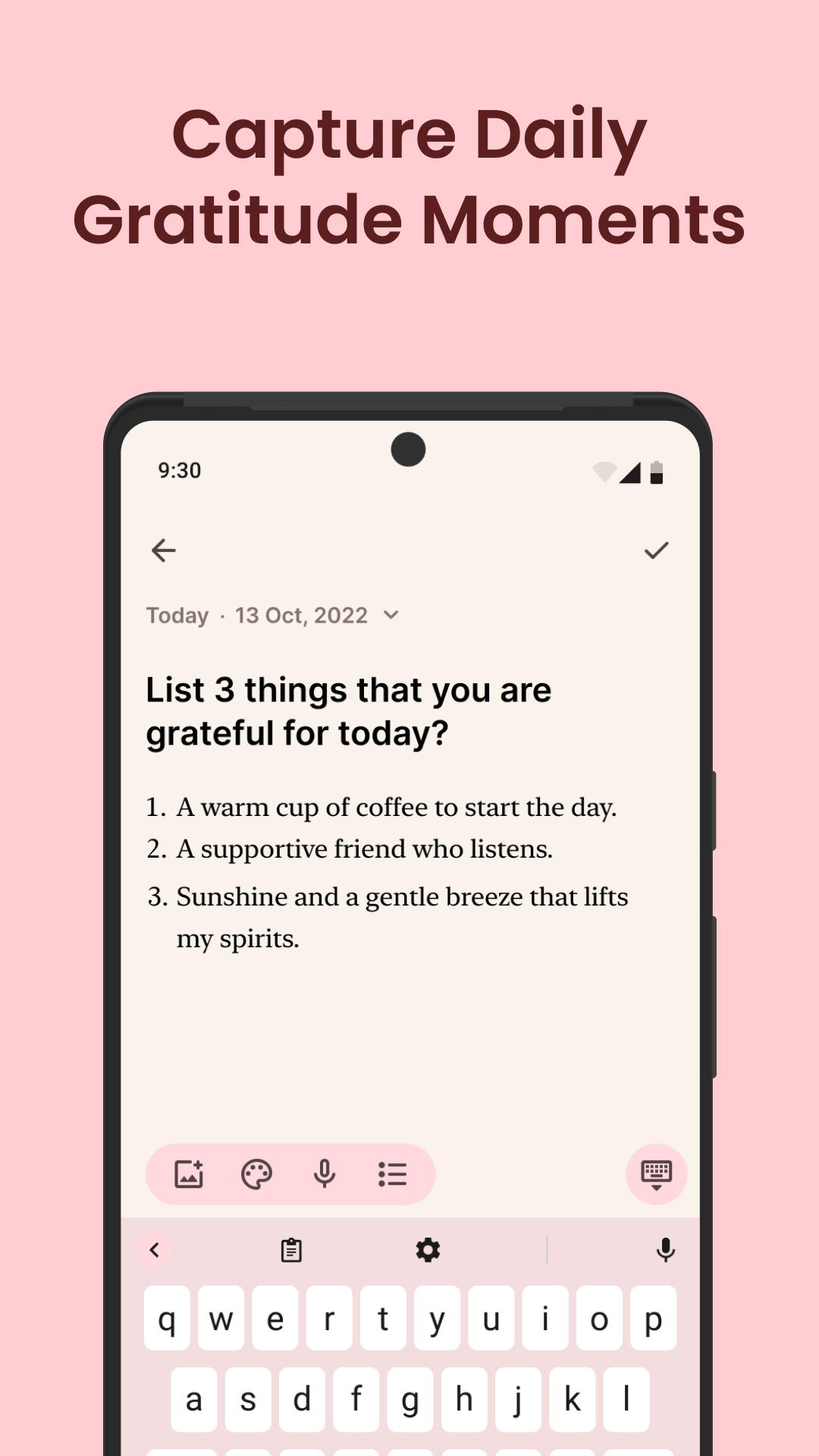 اسکرین شات 3 برنامه Gratitude: Self-Care Journal