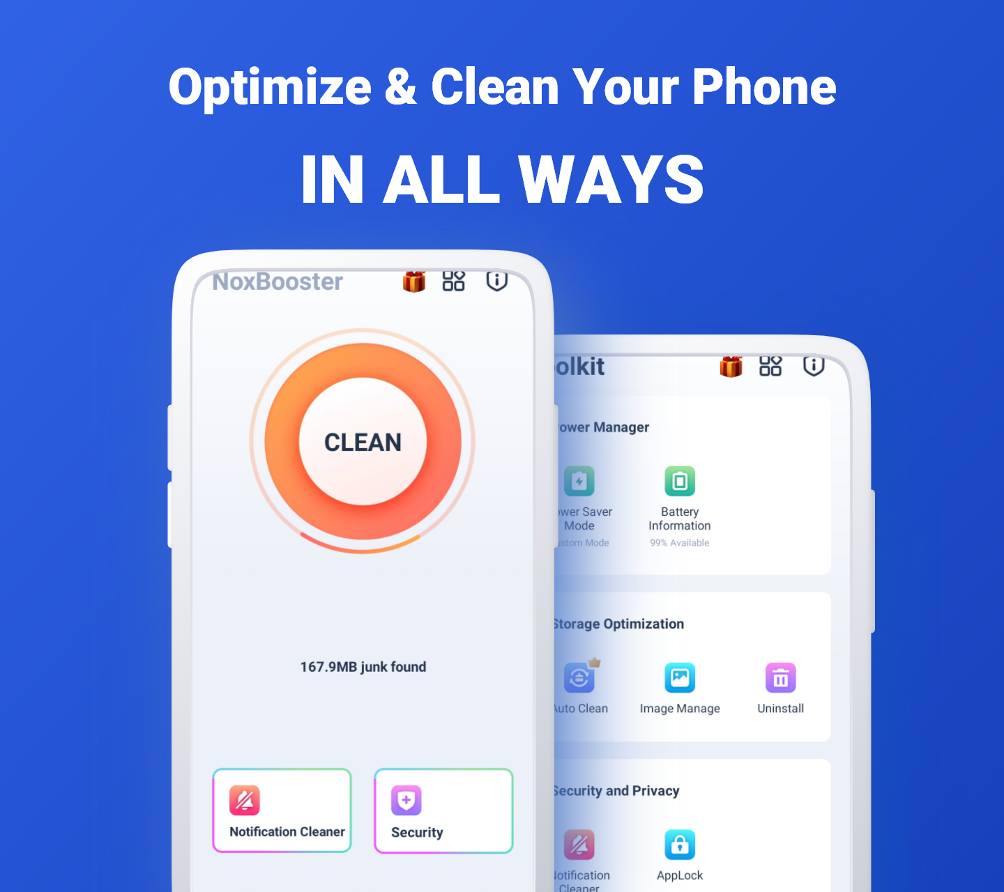 اسکرین شات 1 برنامه Nox Booster, Cleaner, Security