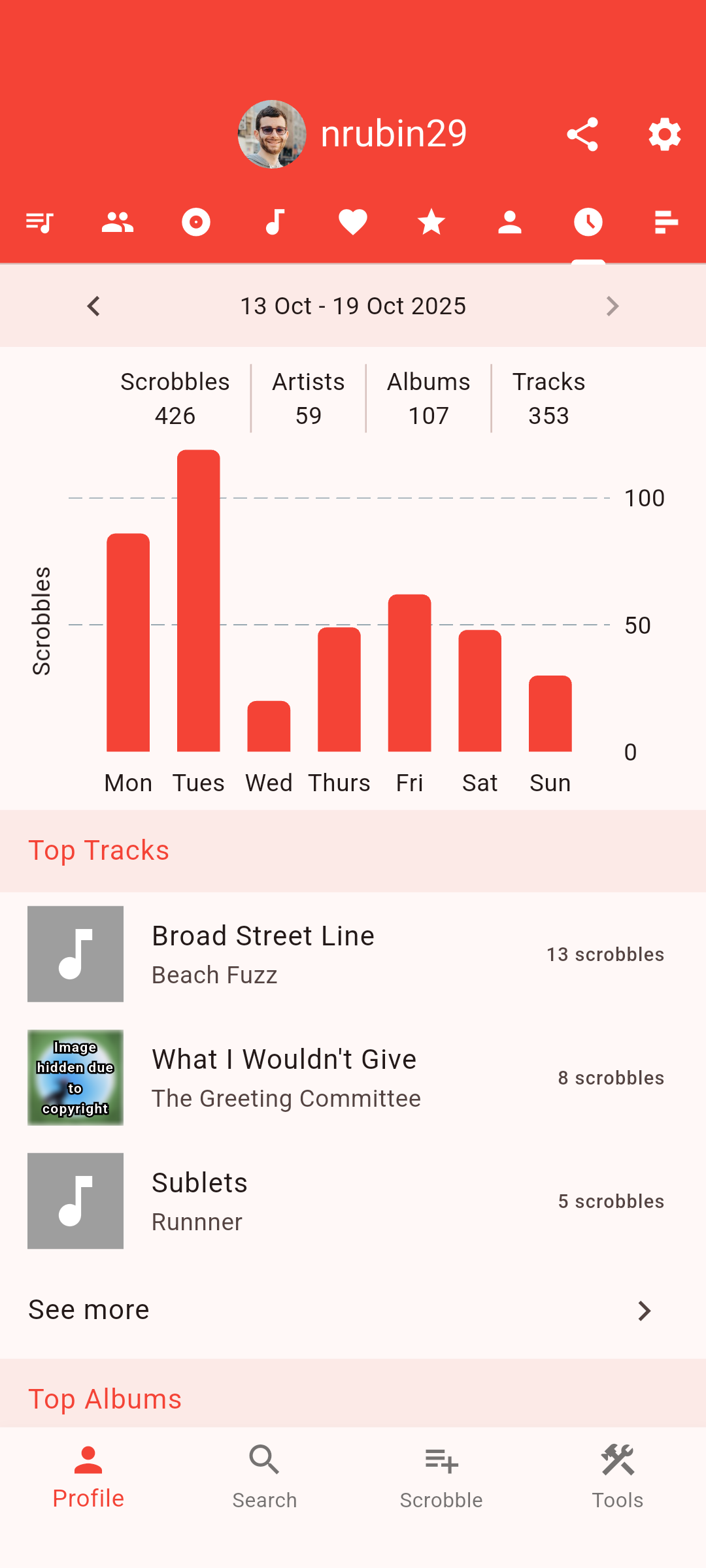 اسکرین شات 3 برنامه Finale for Last.fm