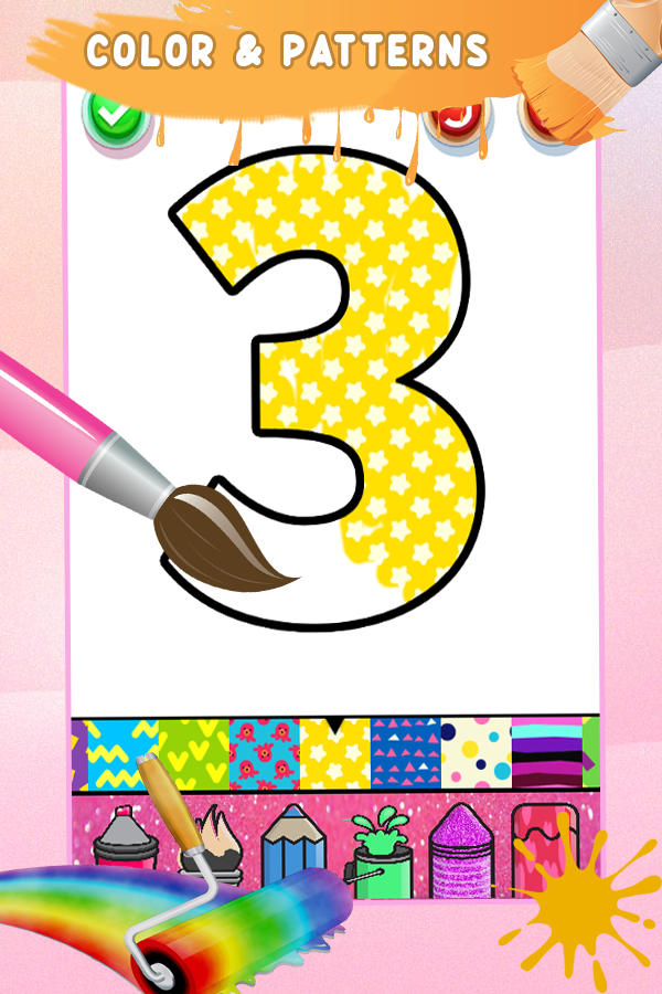 اسکرین شات 4 برنامه Glitter Number & ABC Coloring