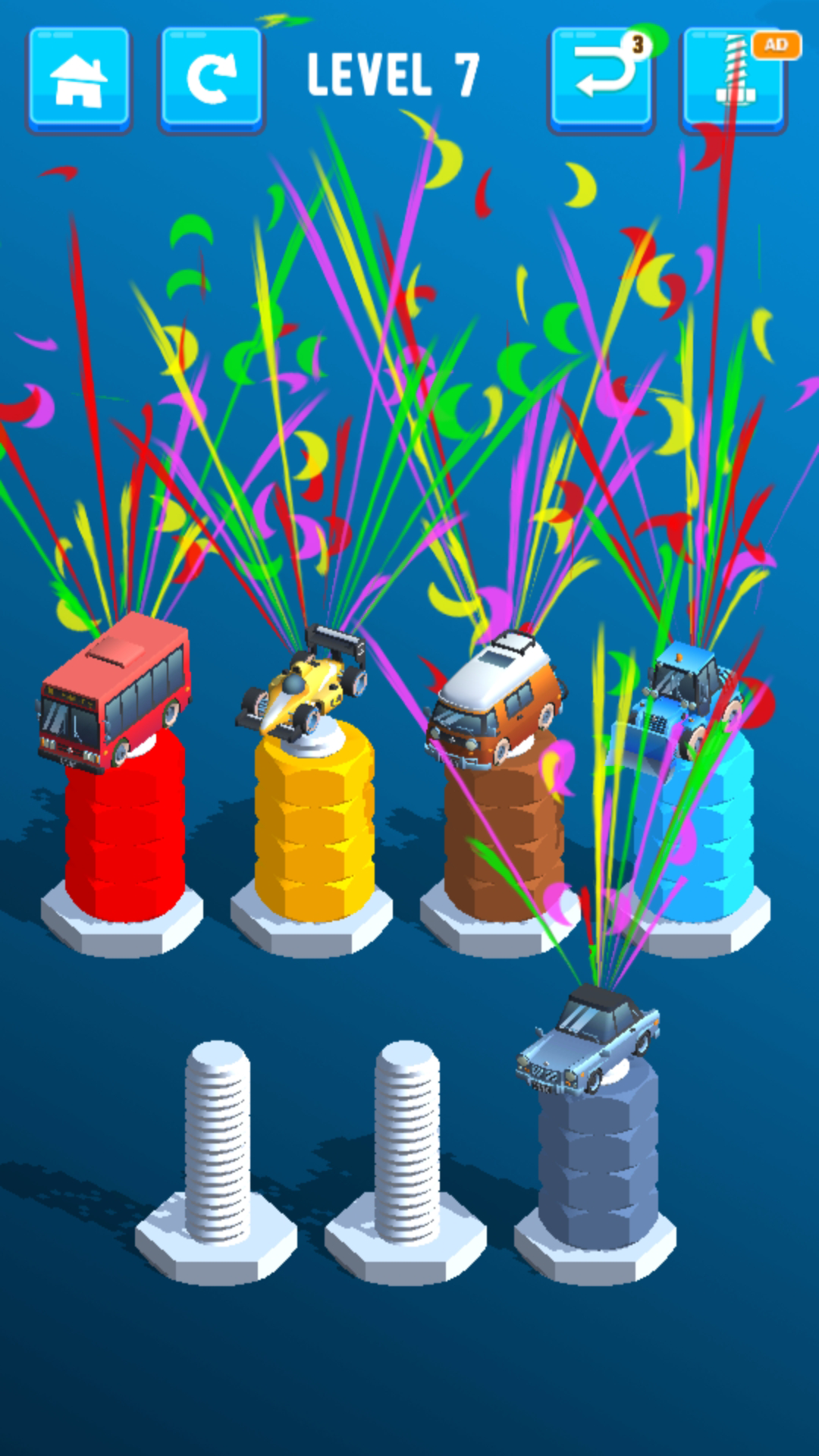 اسکرین شات 5 بازی Nuts & Bolts Color Sort: Cars