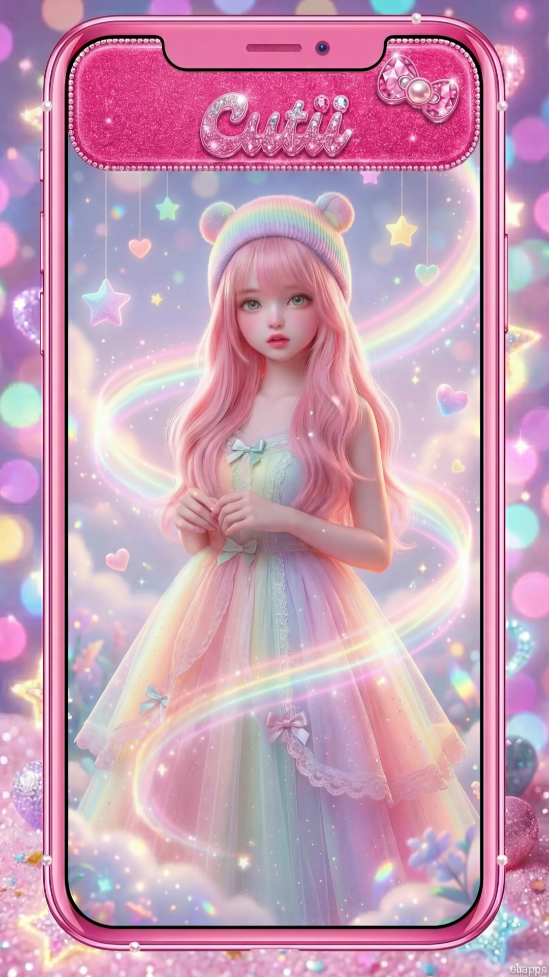 اسکرین شات 3 برنامه Cute wallpapers for Girls