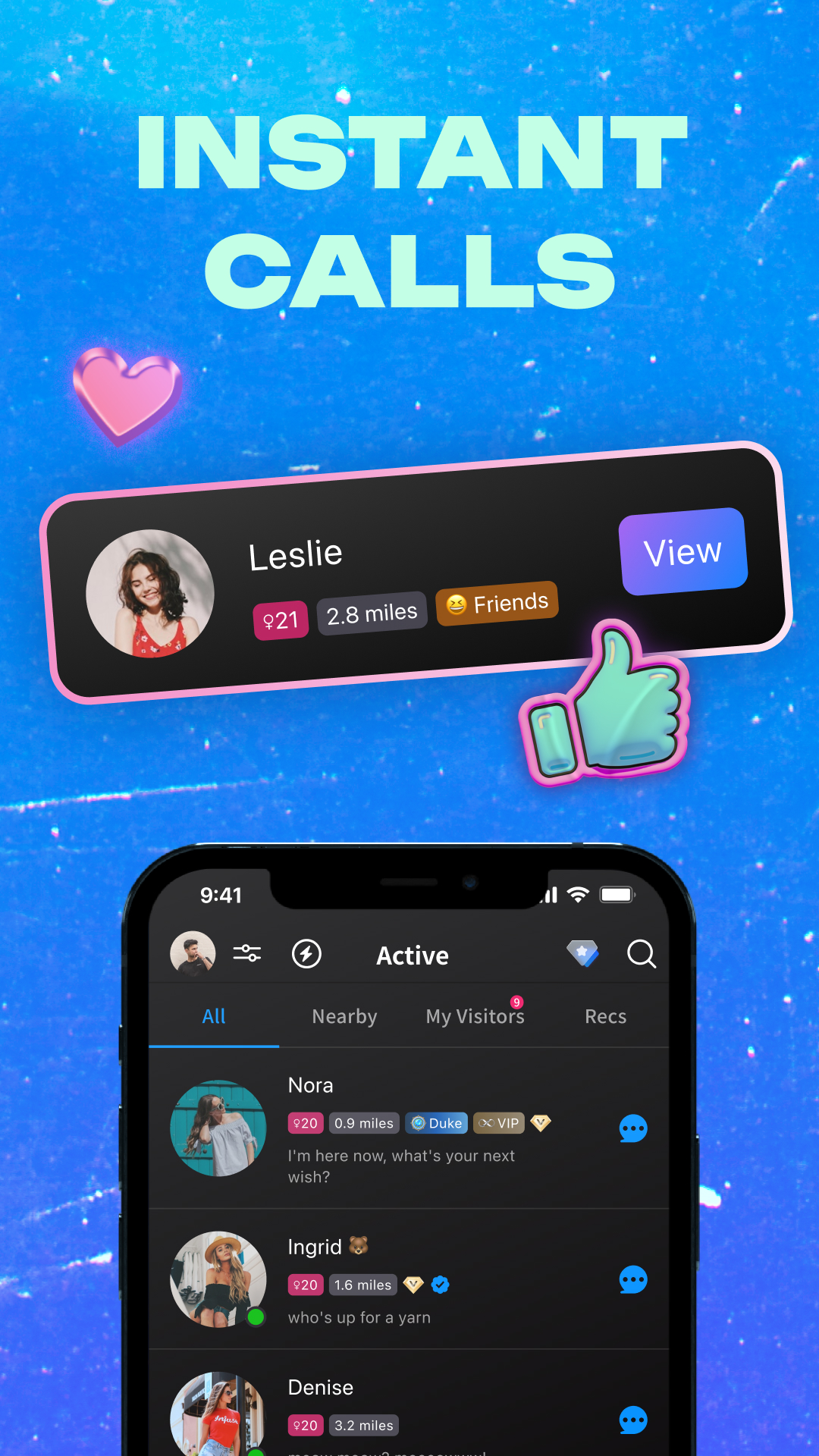 اسکرین شات 3 برنامه Goodnight: Voice Chat & Dating