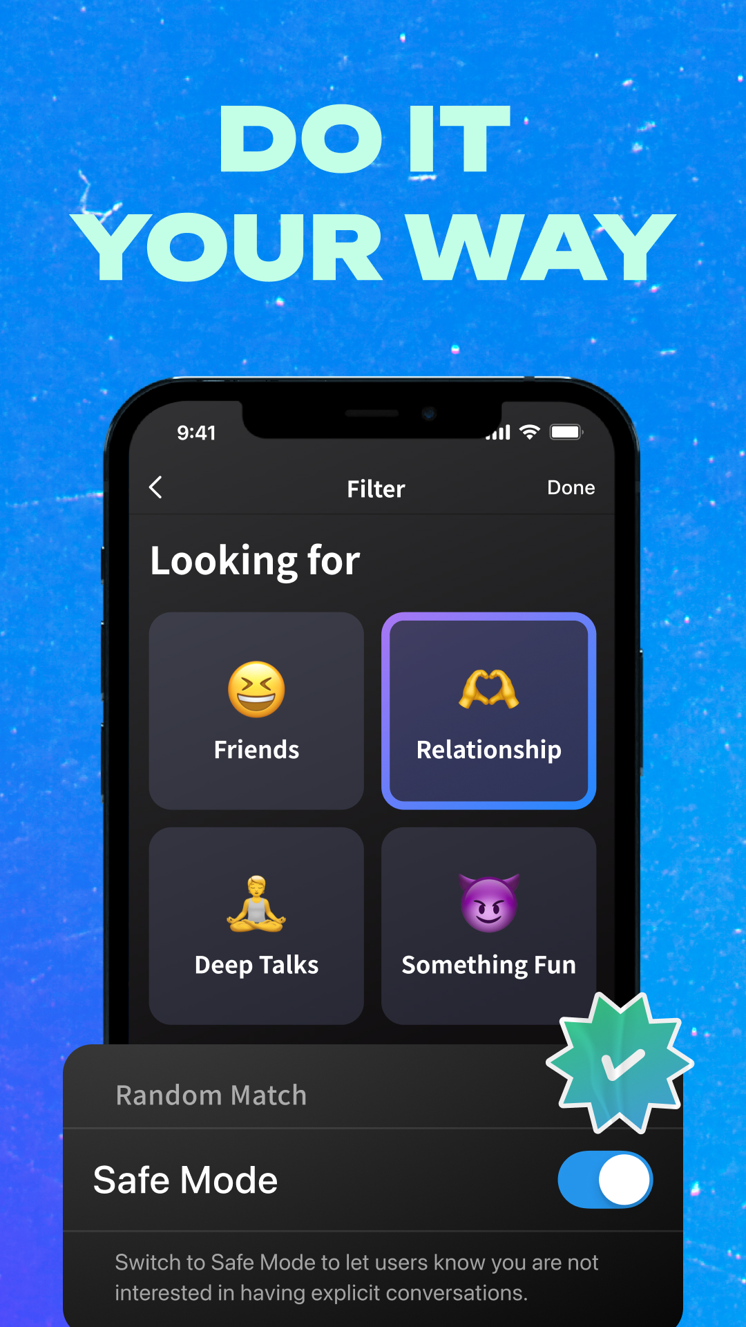 اسکرین شات 4 برنامه Goodnight: Voice Chat & Dating