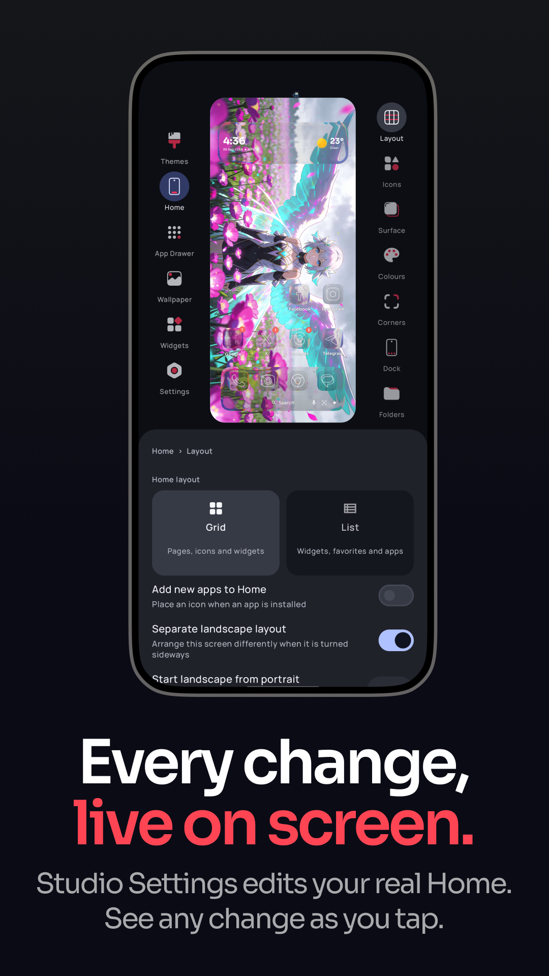 اسکرین شات 2 برنامه One4Home: Launcher & Themes