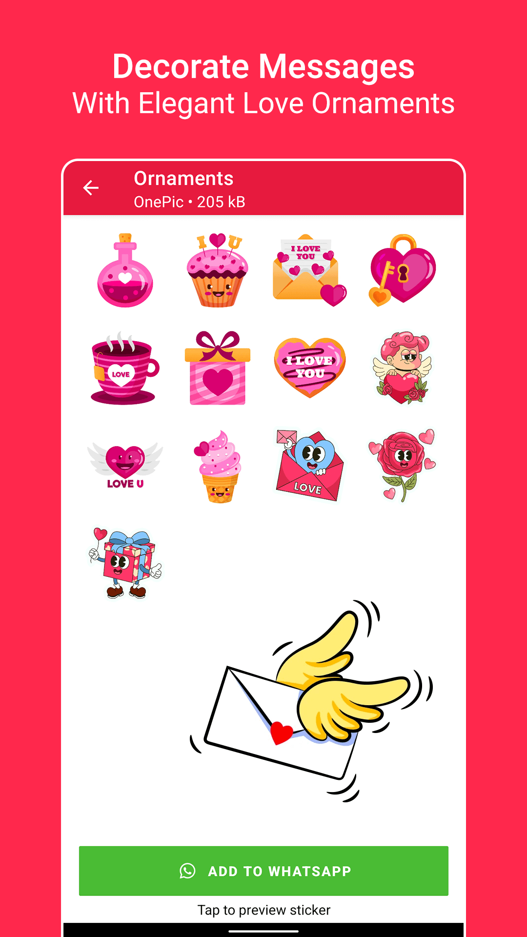 اسکرین شات 6 برنامه Love Sticker Packs - WASticker