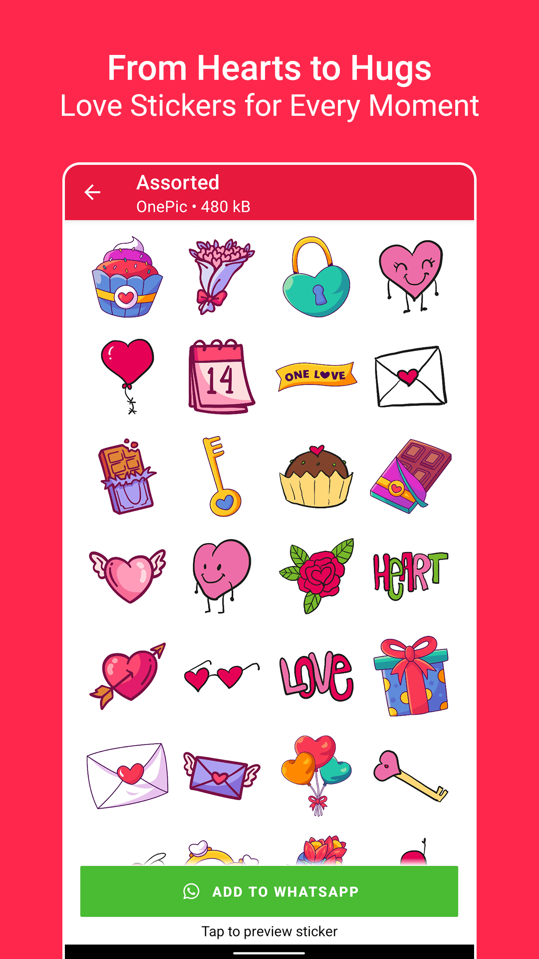 اسکرین شات 7 برنامه Love Sticker Packs - WASticker