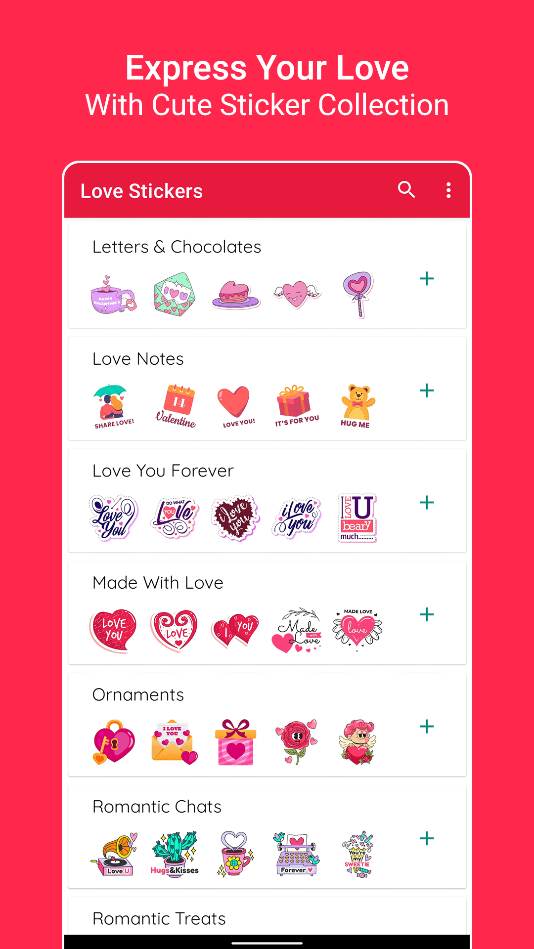 اسکرین شات 5 برنامه Love Sticker Packs - WASticker