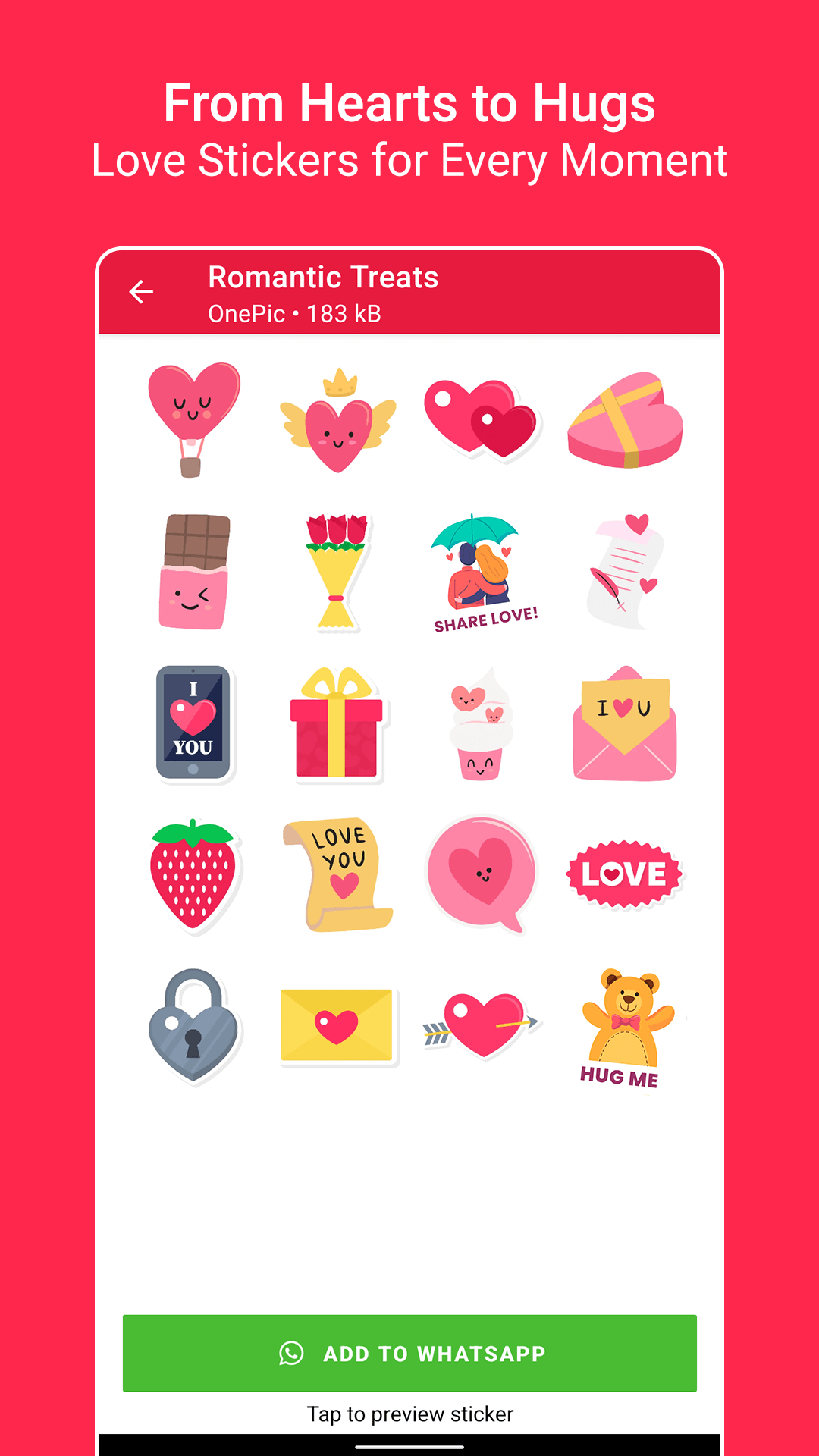 اسکرین شات 3 برنامه Love Sticker Packs - WASticker