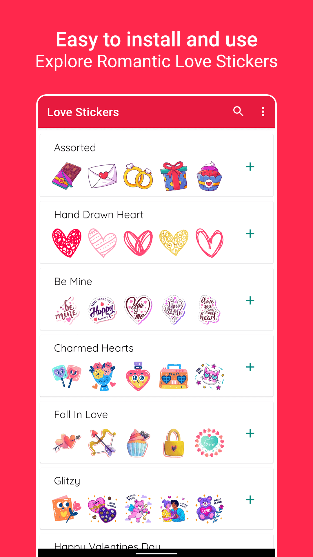 اسکرین شات 2 برنامه Love Sticker Packs - WASticker