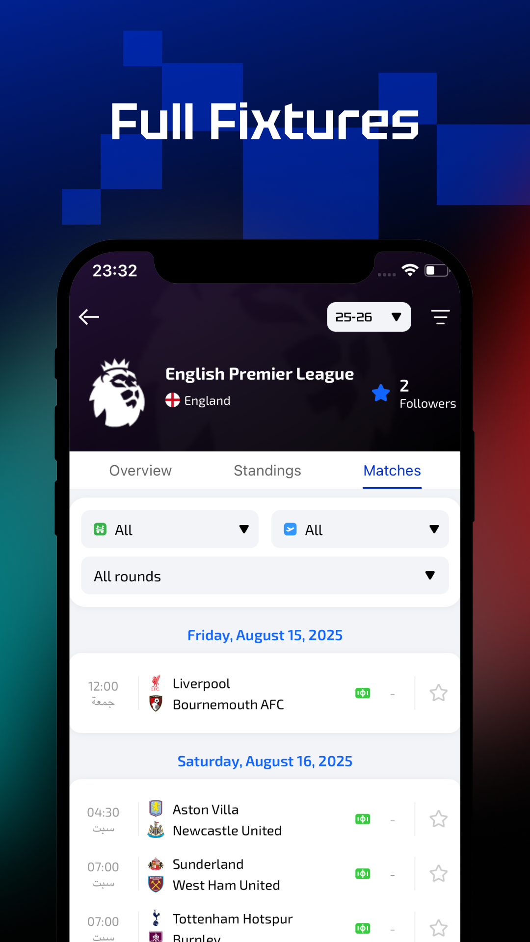 اسکرین شات 5 برنامه AiScore - Live Sports Scores