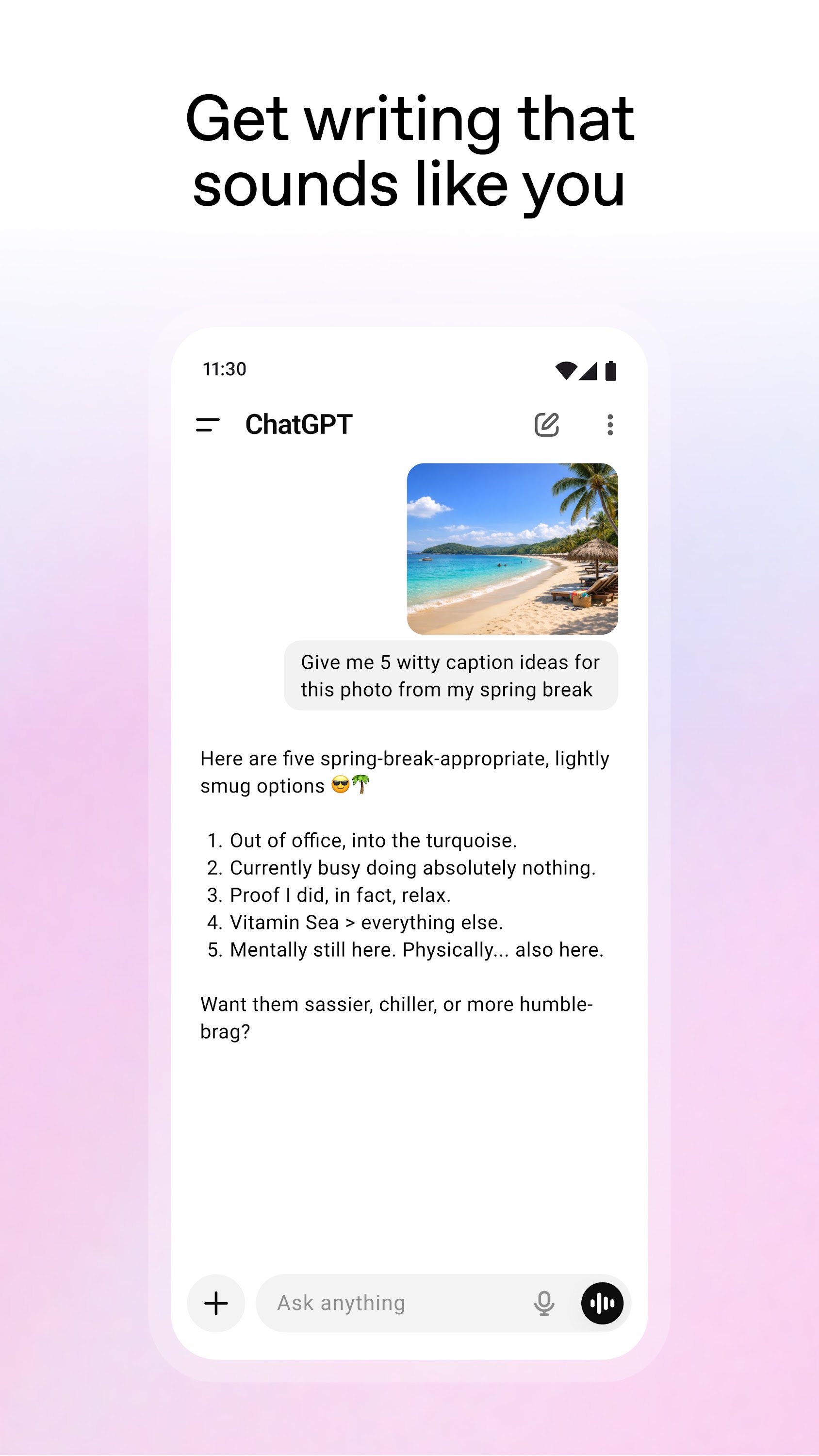 اسکرین شات 4 برنامه ChatGPT