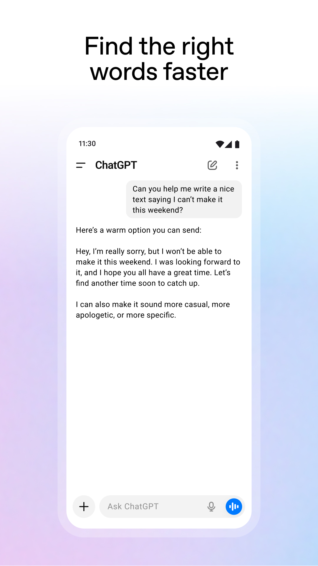اسکرین شات 6 برنامه ChatGPT