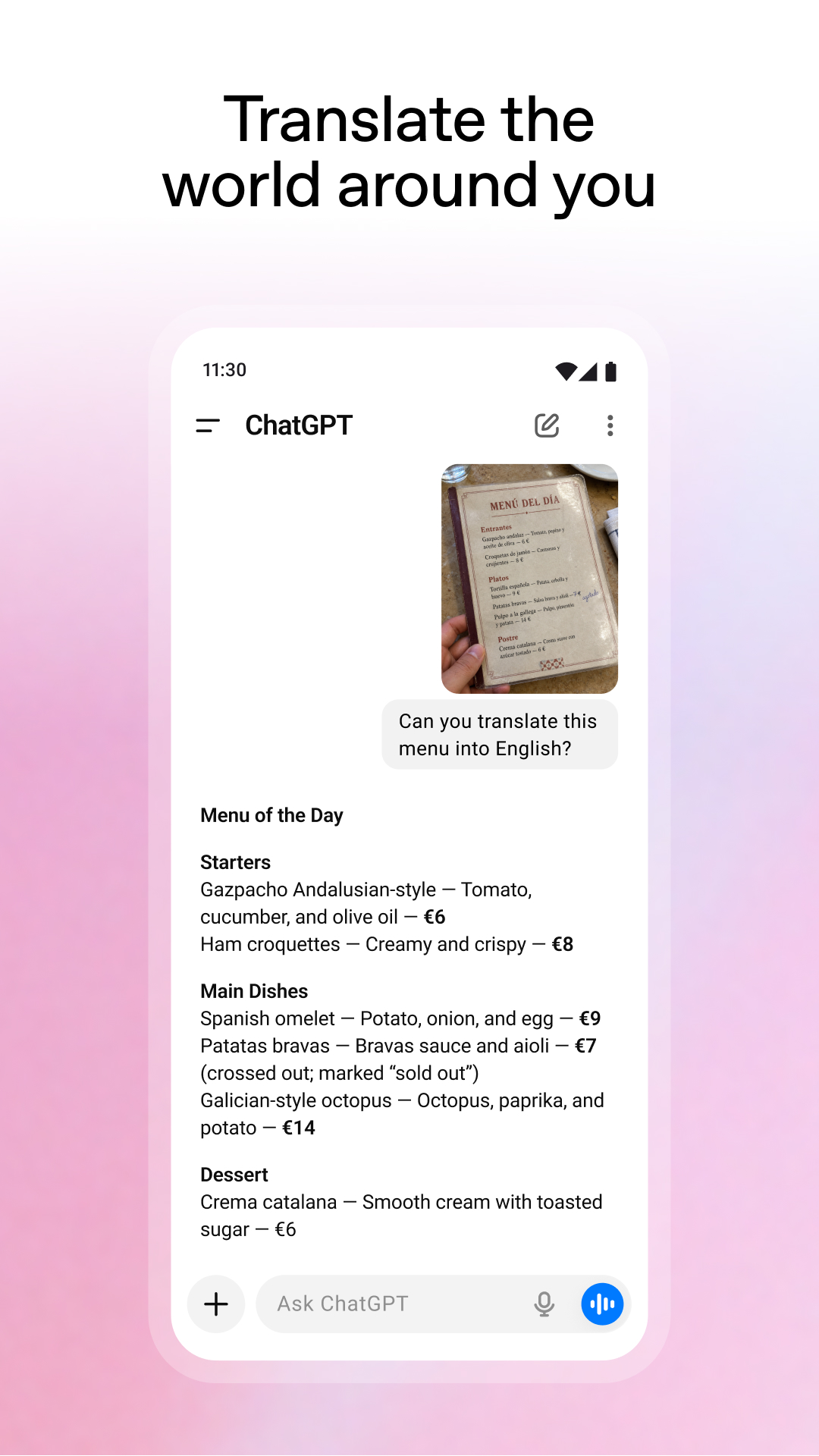 اسکرین شات 3 برنامه ChatGPT